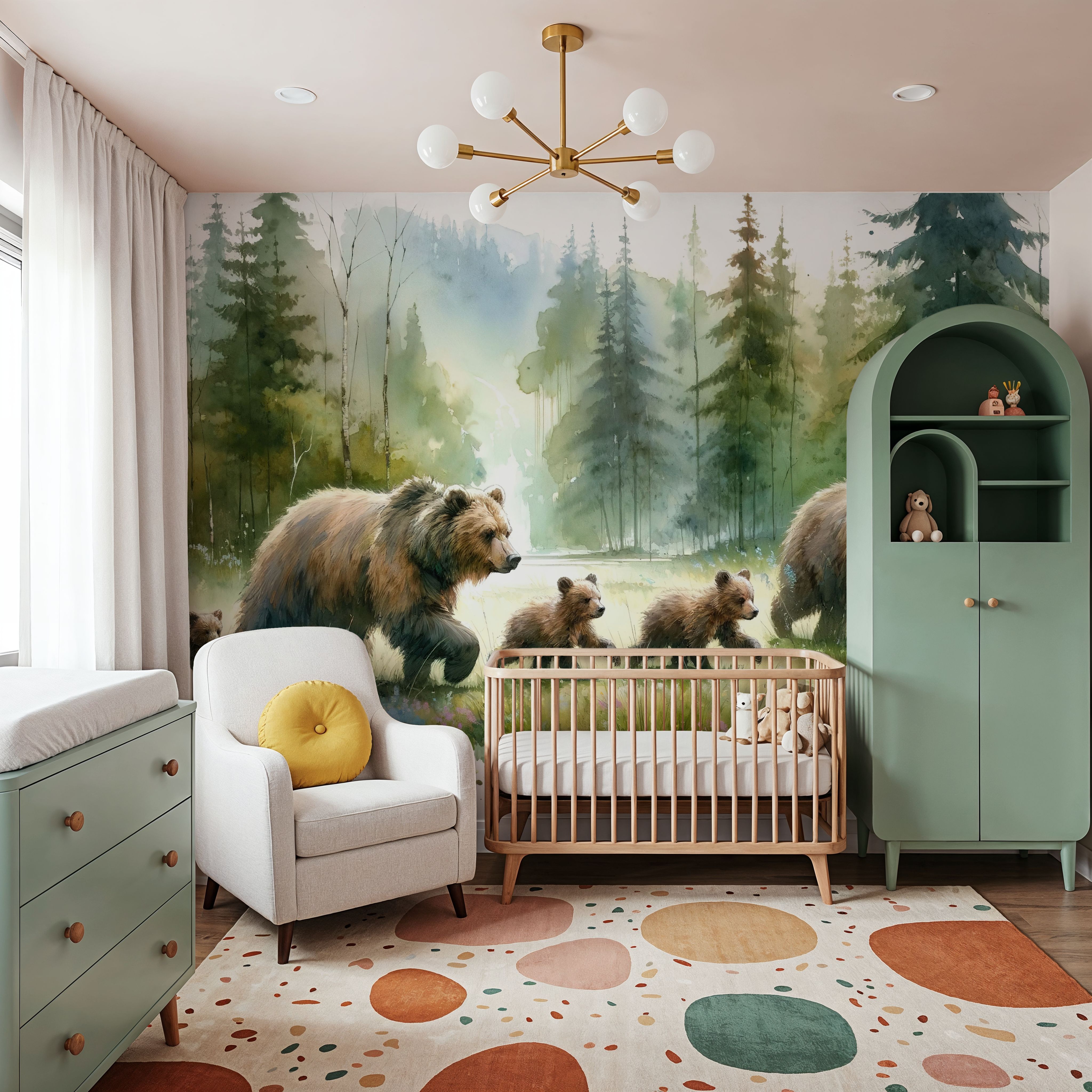 Watercolor Bear Family
