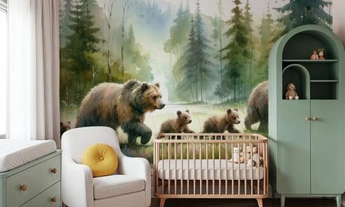 Watercolor Bear Family