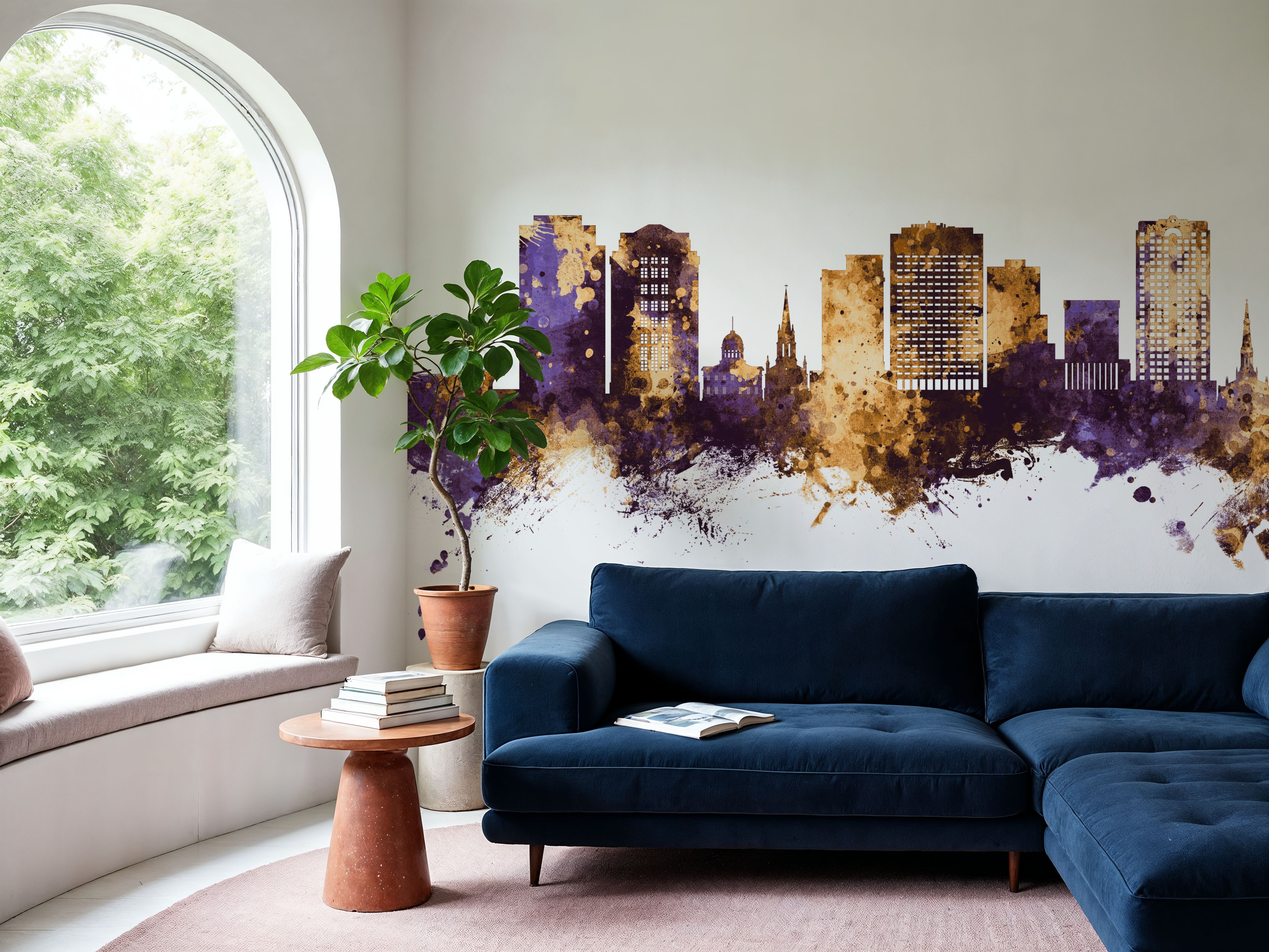 Norfolk Virginia Skyline Purple & Gold