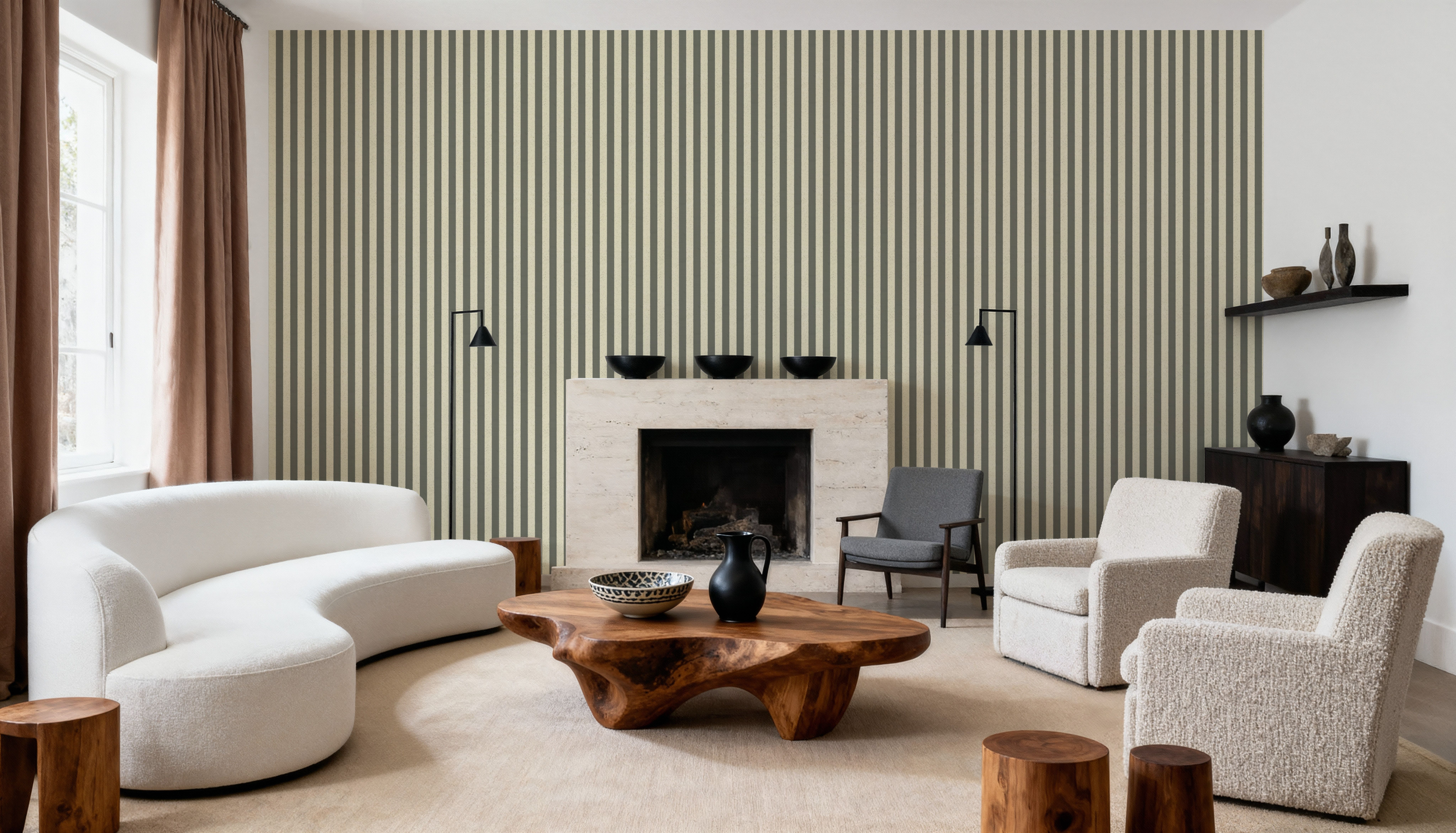 Ticking Awning Stripes, Slate