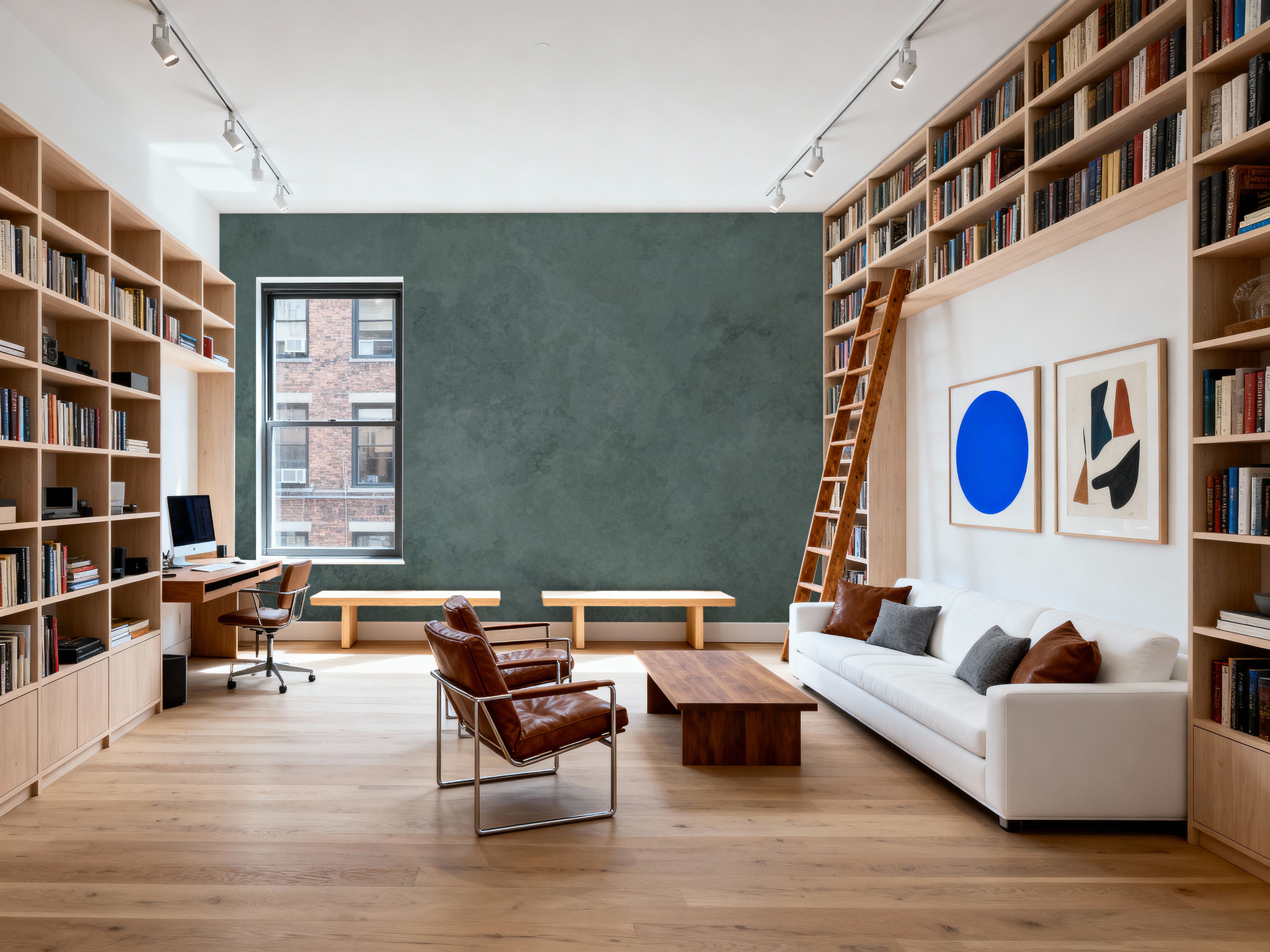 Subtle Plaster Wall, Forest Green