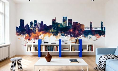 Sacramento California Skyline Blue & Bronze