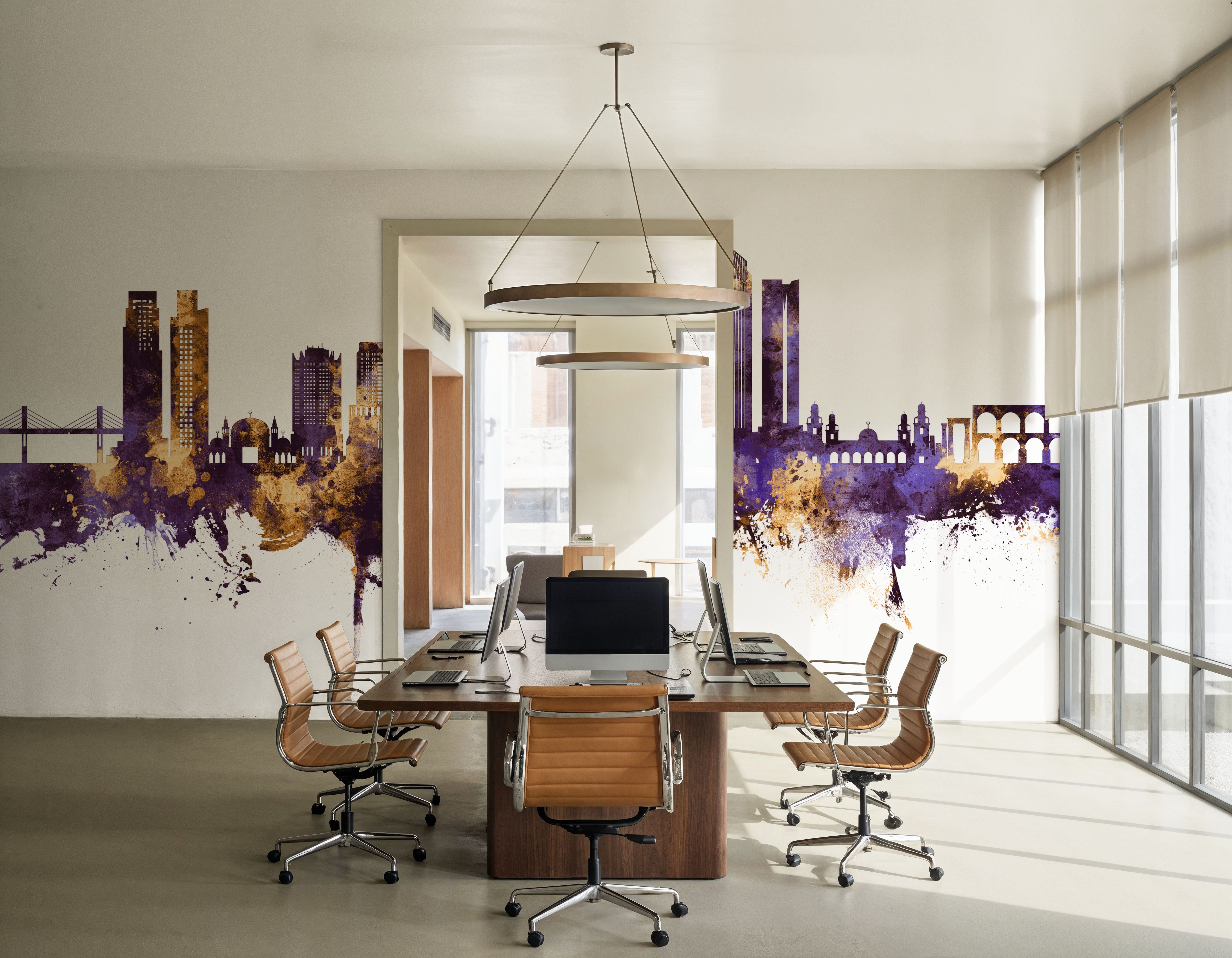 Amman Skyline Purple & Gold