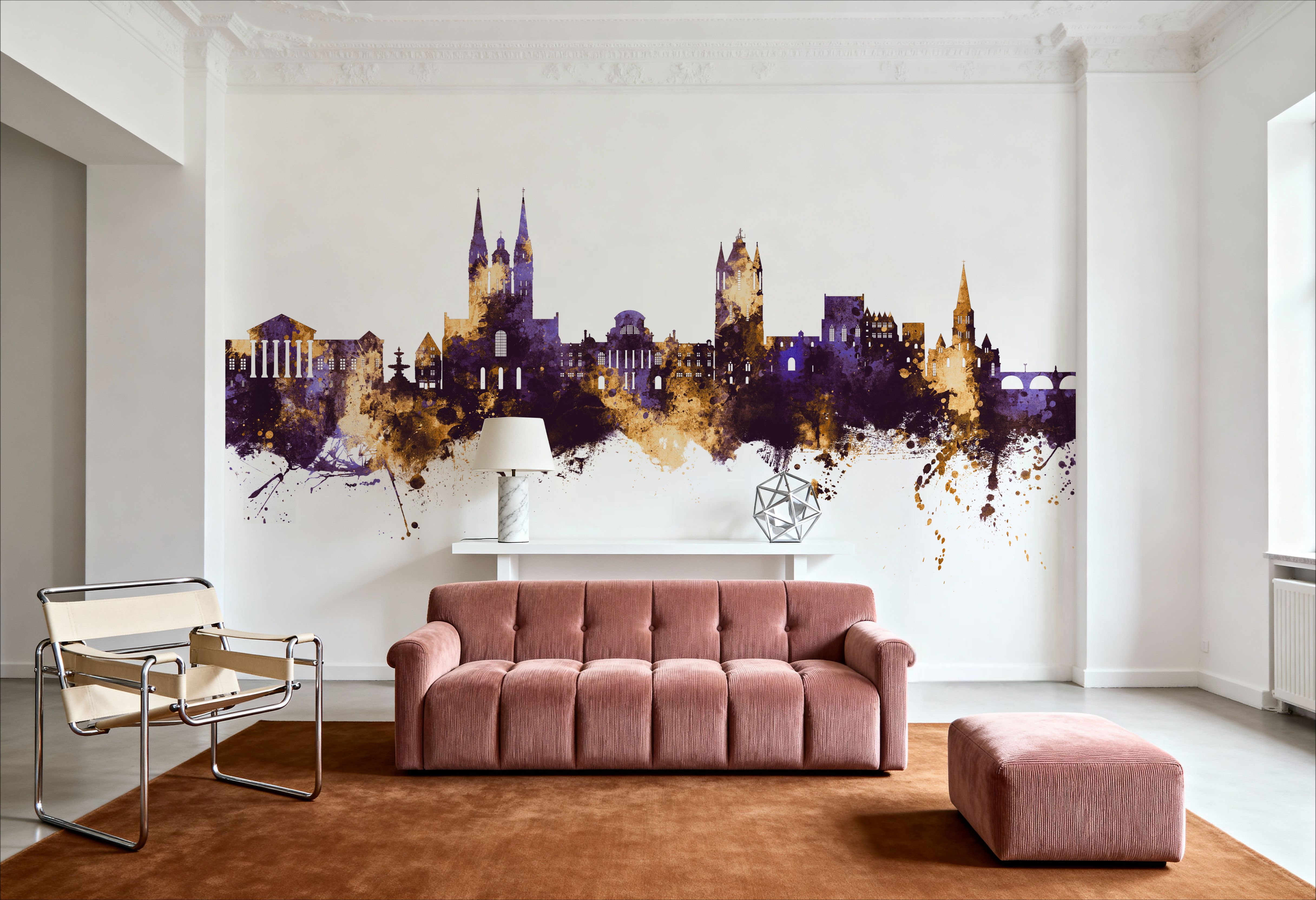 Angers France Skyline Puple & Gold