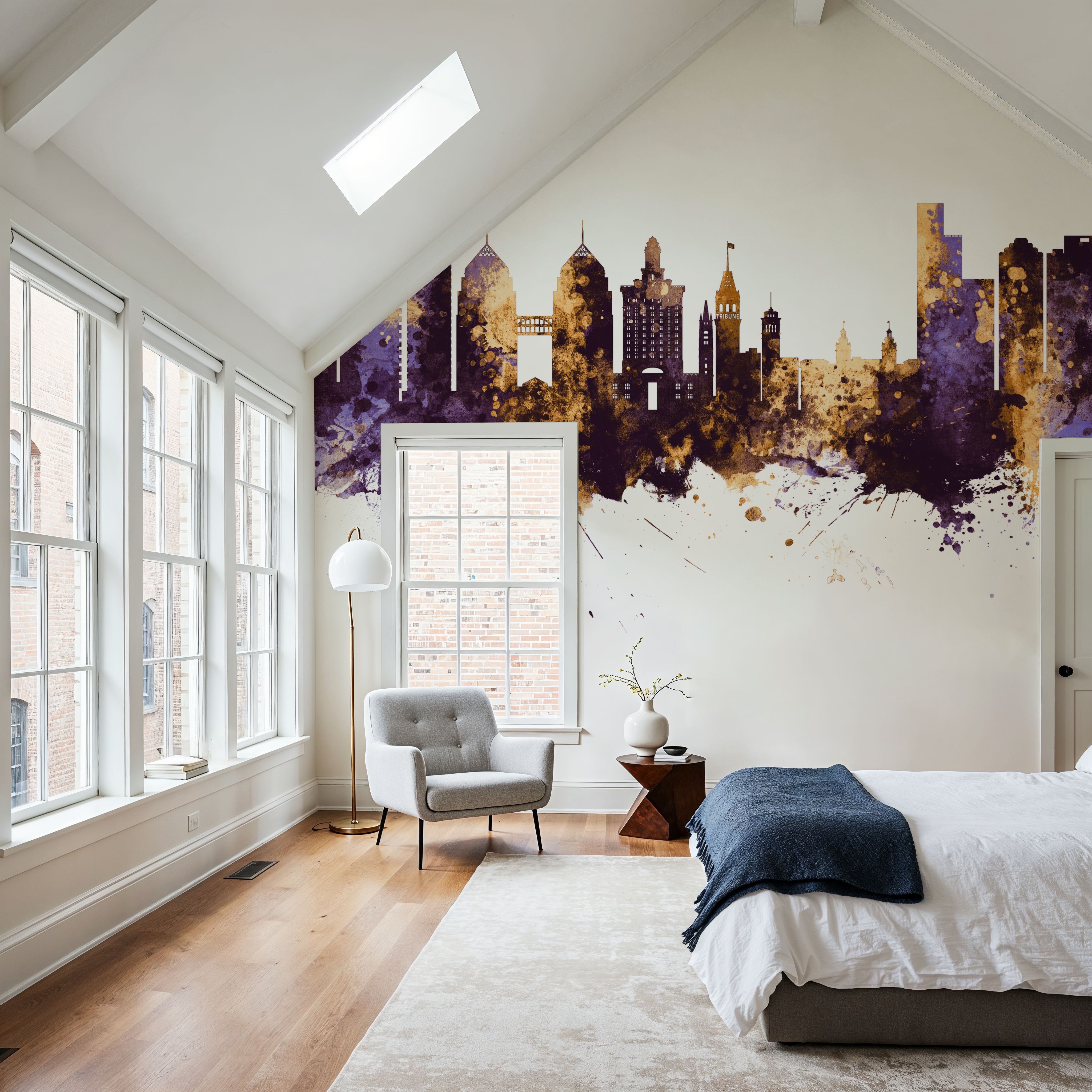 Oakland California Skyline Purple & Gold