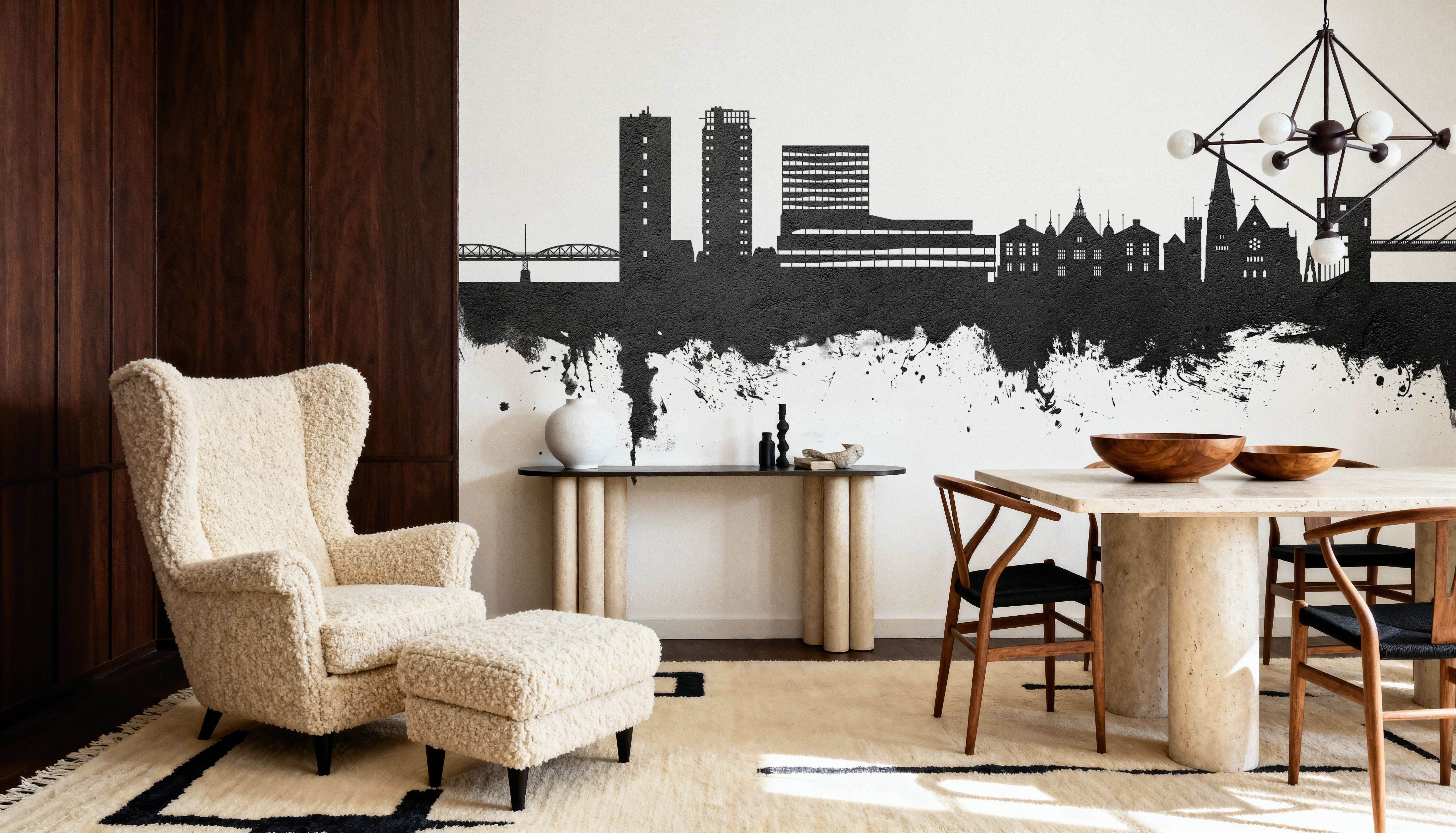 Umeå Skyline Black & White
