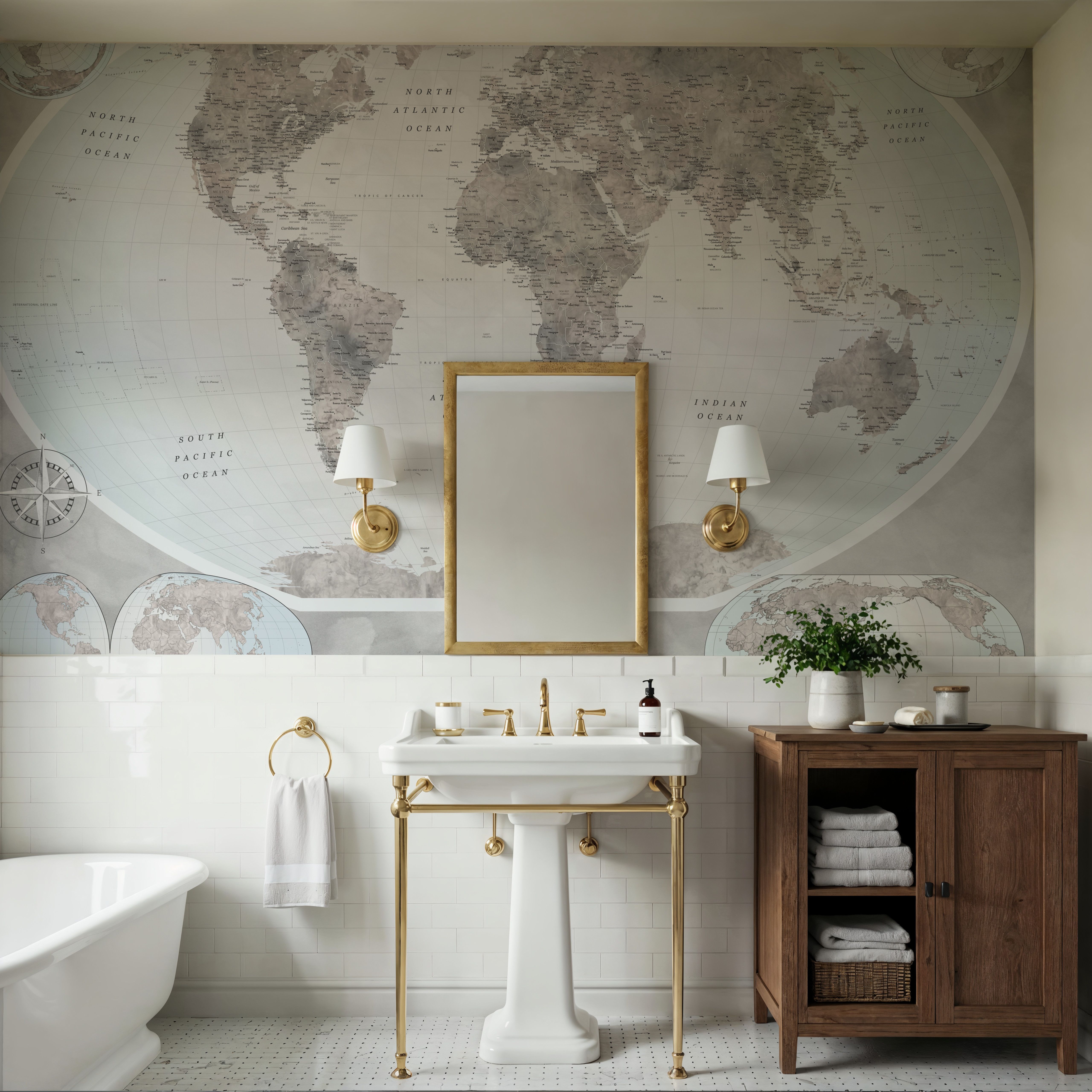 World Map Atlas Gray