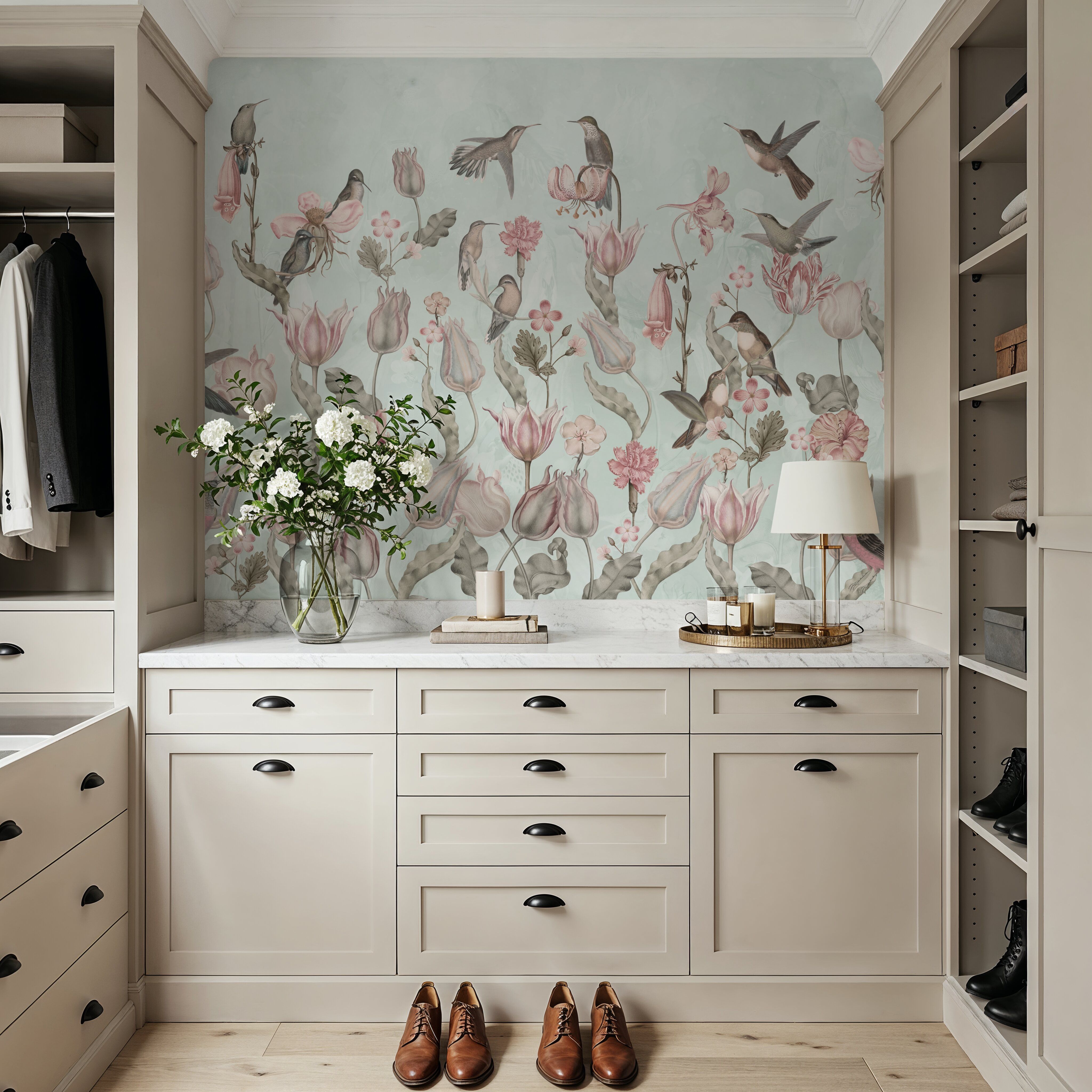Tulips & Birds, Pistachio