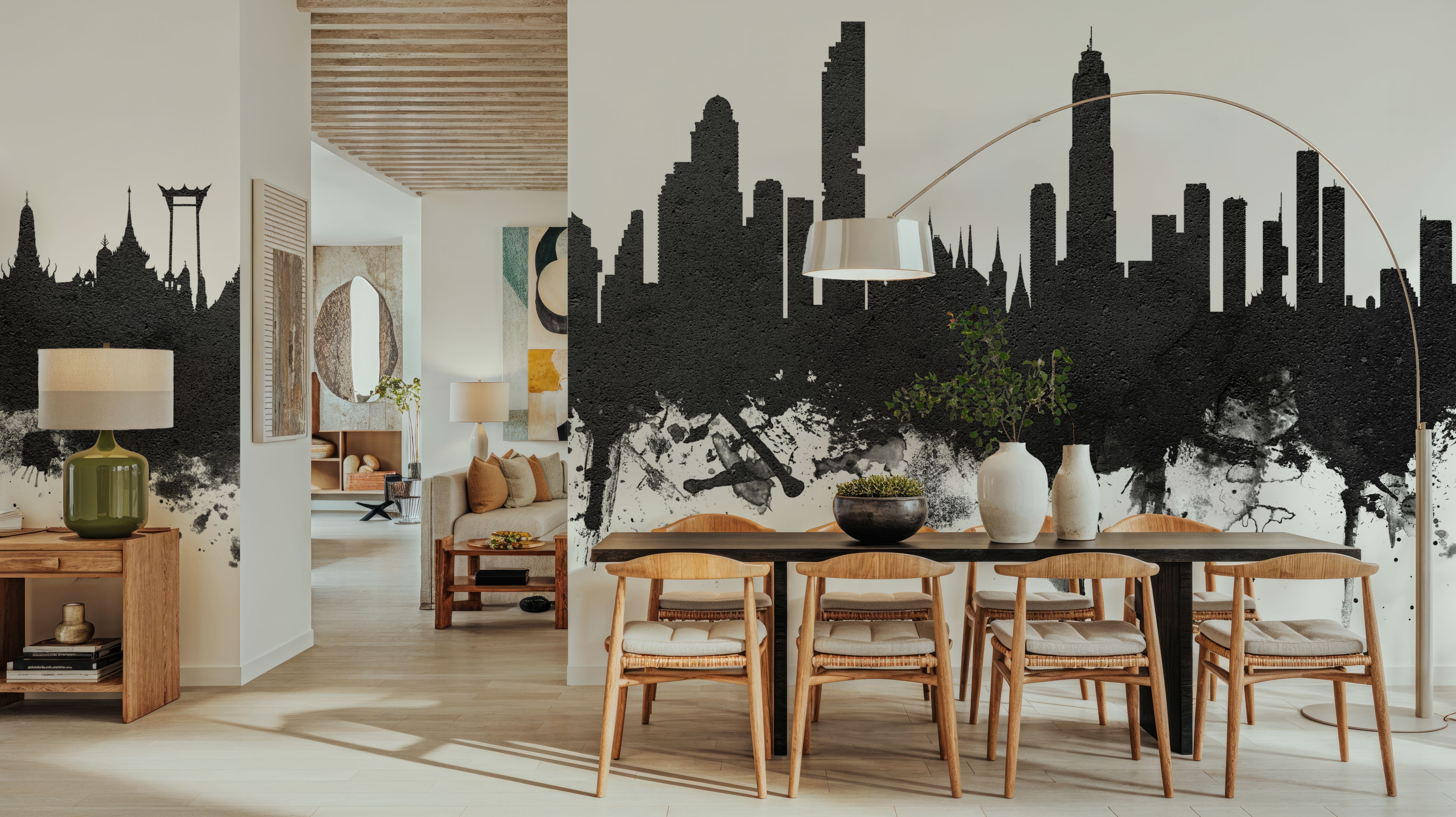 Bangkok Thailand Skyline Black & White