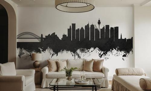 Sydney Australia Skyline Black & White