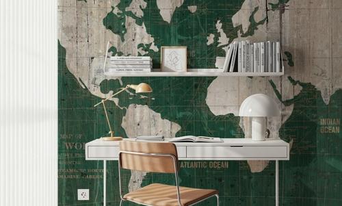 Old World Map Green