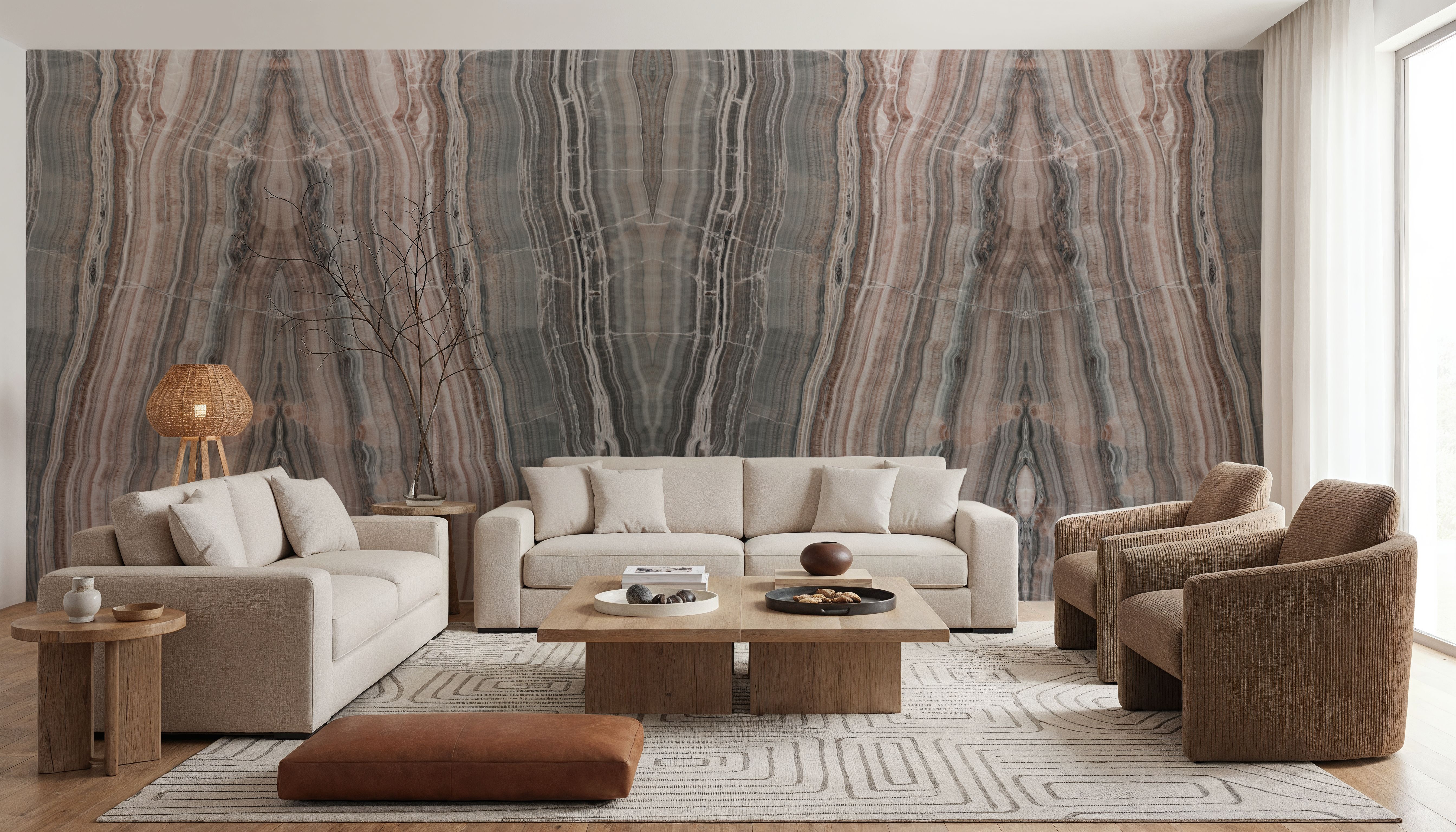 Onyx Mirage Bookmatched, Dusty Terracotta