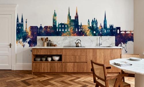 Bordeaux France Skyline Blue & Bronze