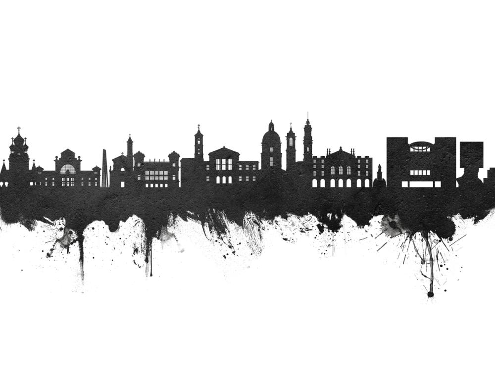 Nice France Skyline Black & White