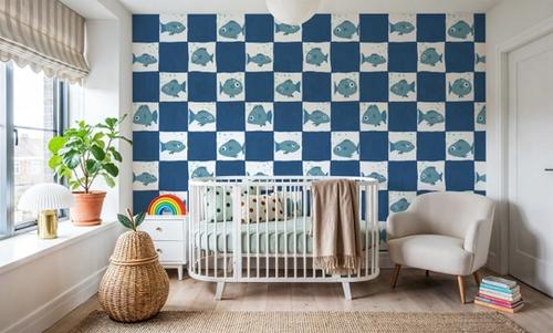 Fish Checkers, Blue