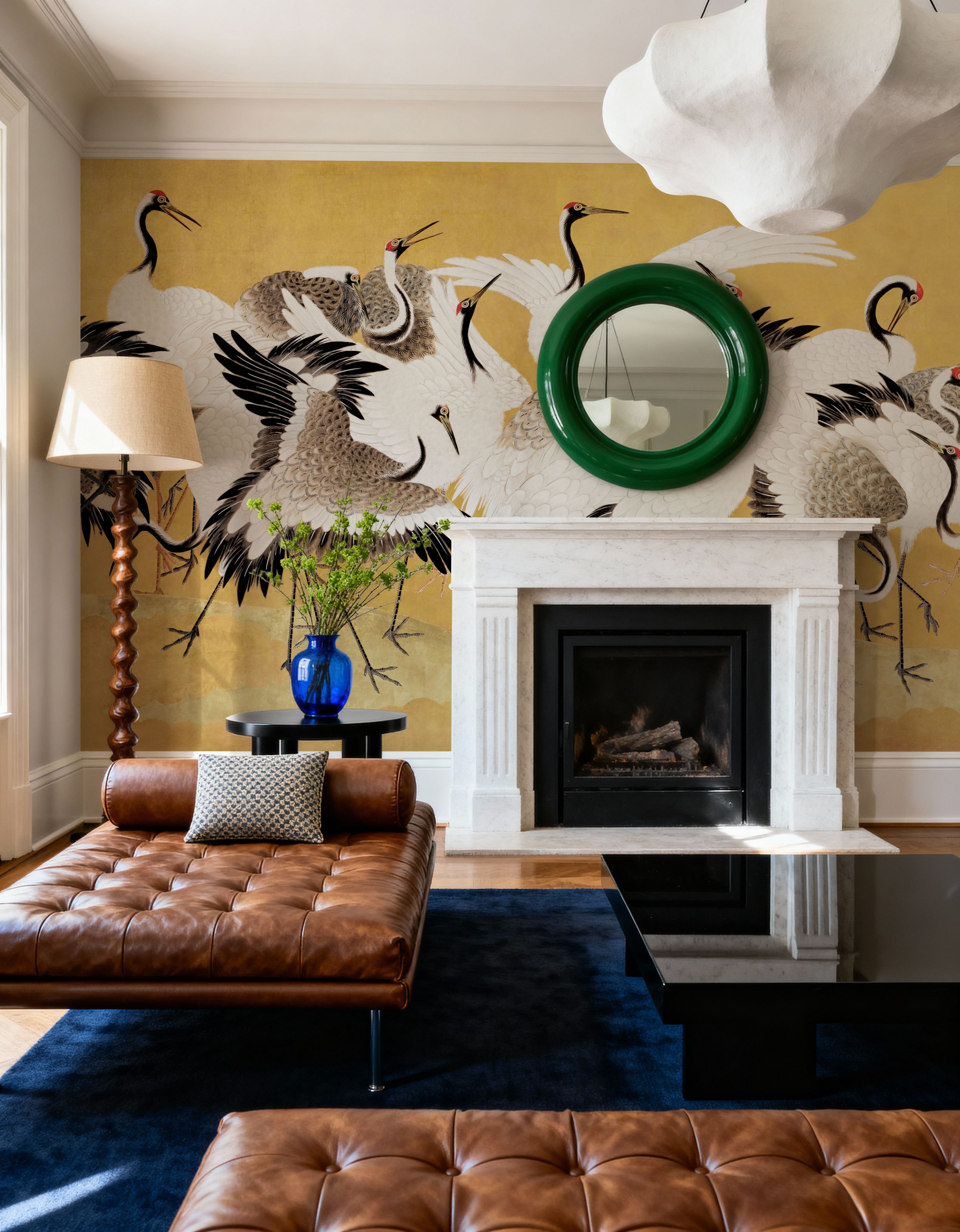 Japanese Flock of Cranes, Sun