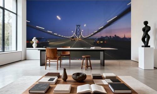 Twilight Bridge Crossing