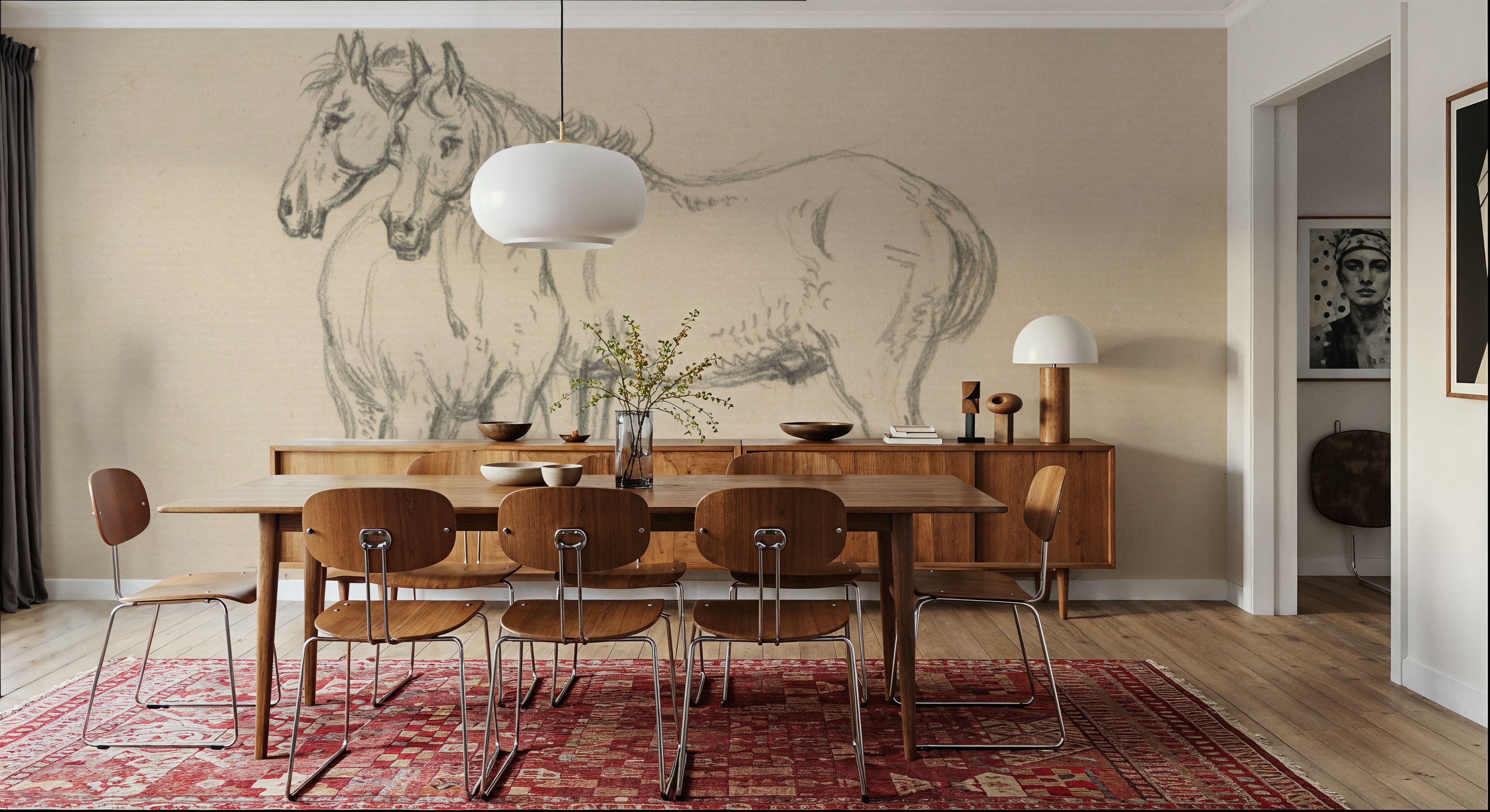 Two Horses Standing Together