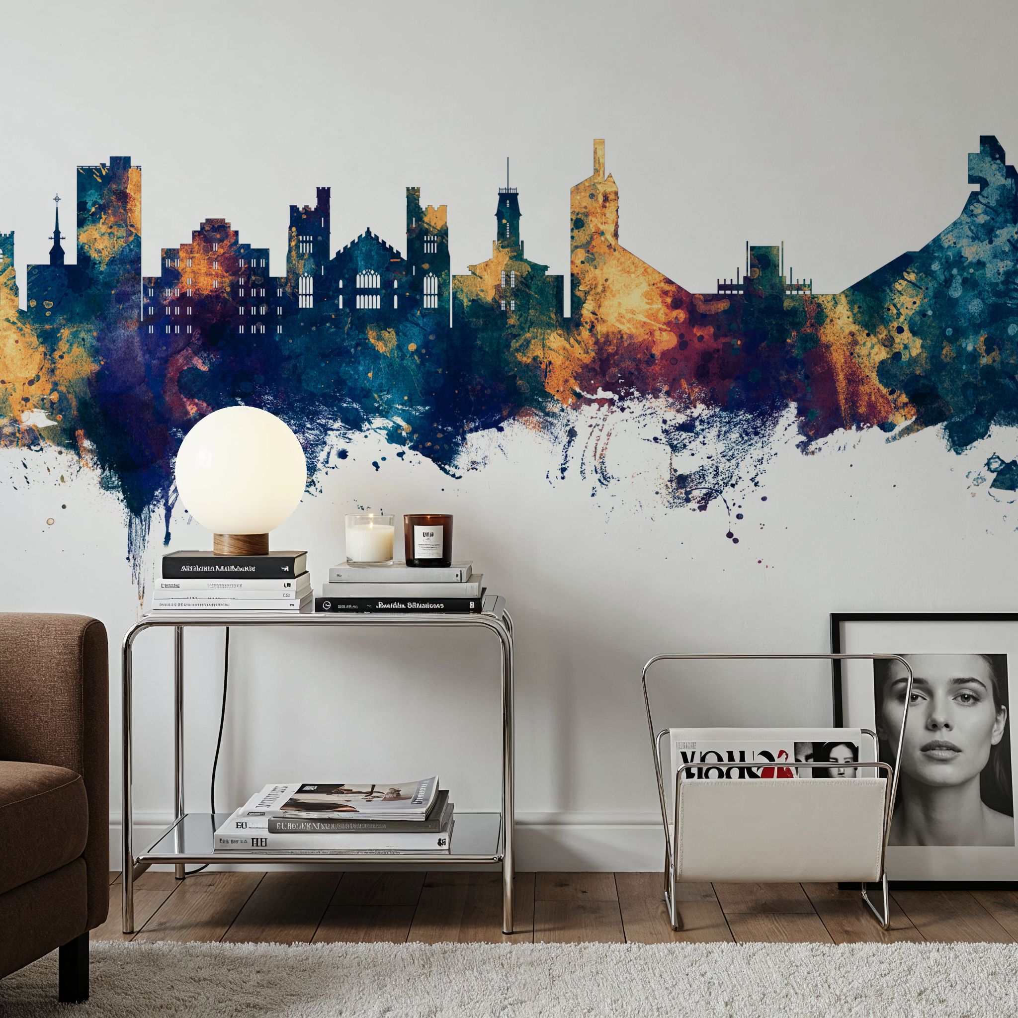Boulder Colorado Skyline Blue & Bronze