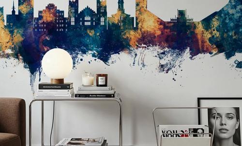Boulder Colorado Skyline Blue & Bronze