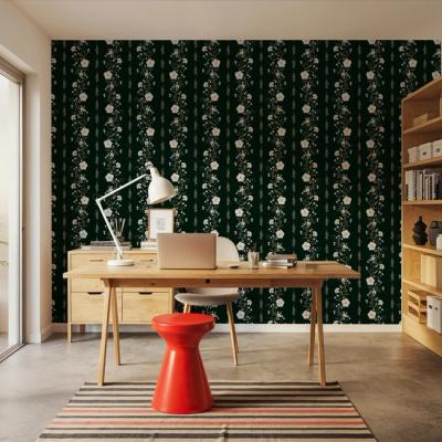 Trailing Flower Stripe, Dark Green