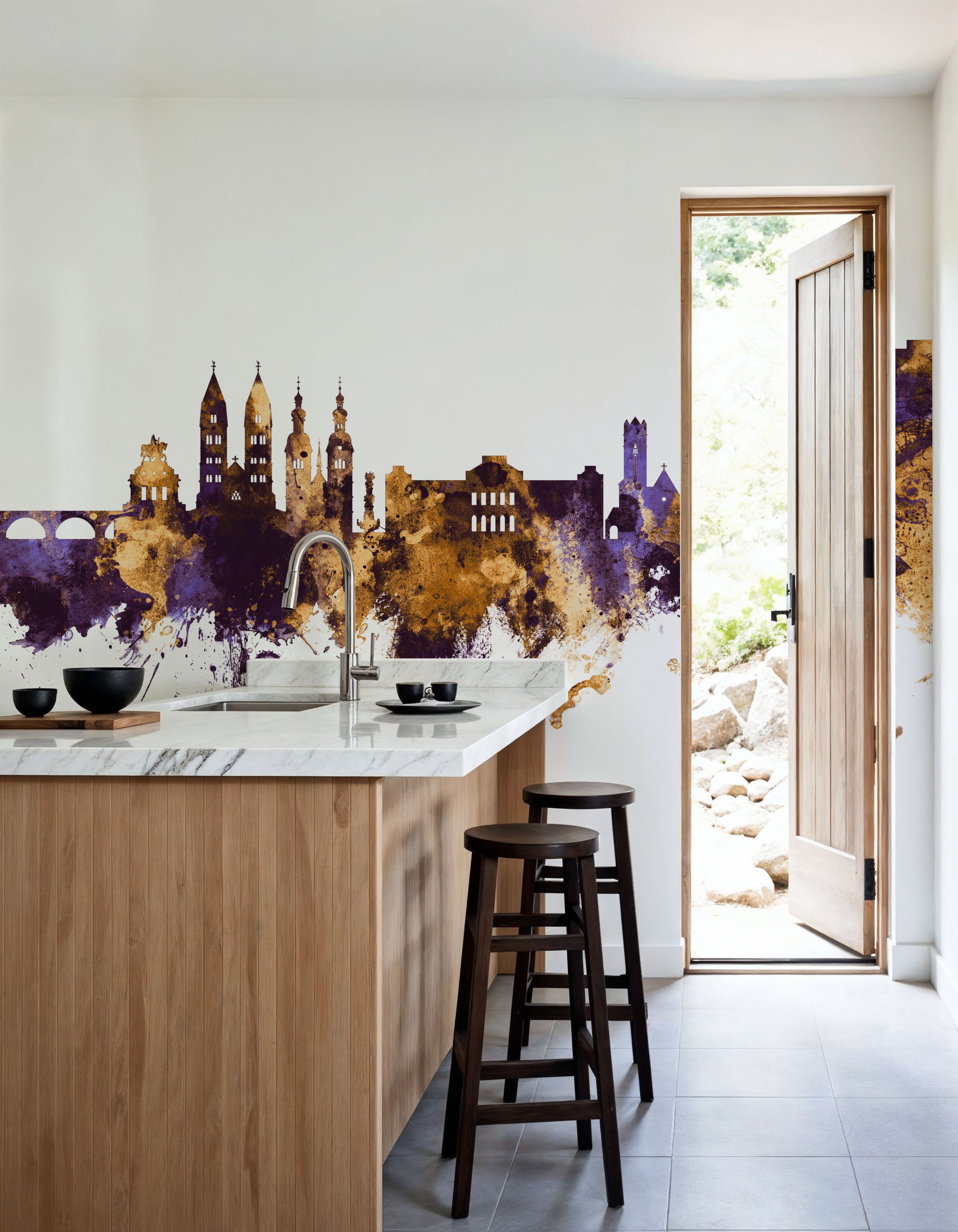 Koblenz Germany Skyline Purpl & Gold