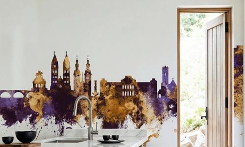 Koblenz Germany Skyline Purpl & Gold