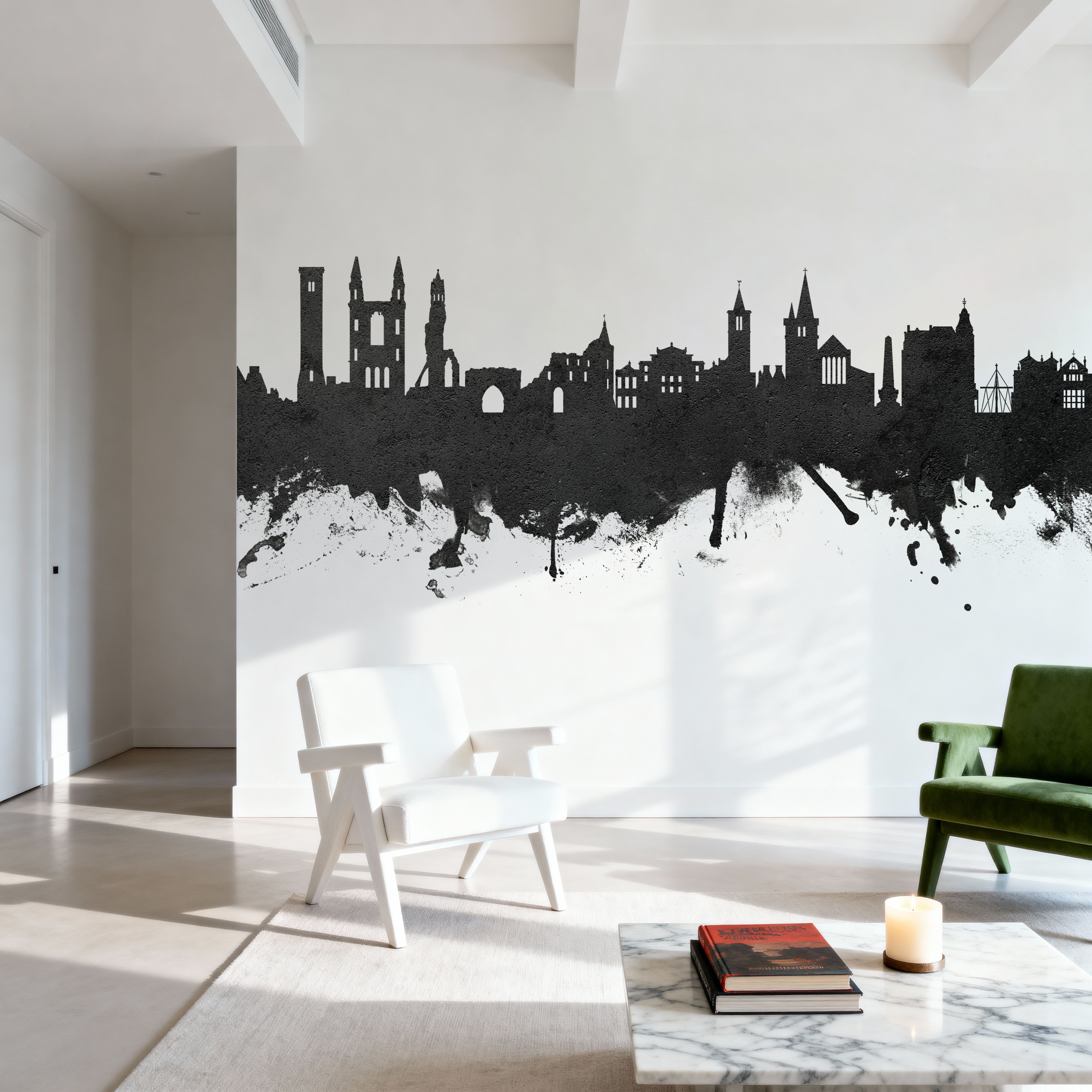 At Andrews Scotland Skyline Black & White