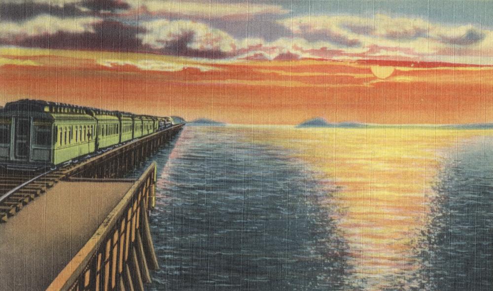 Greetings from Train Sunset - Screenprint Postcard