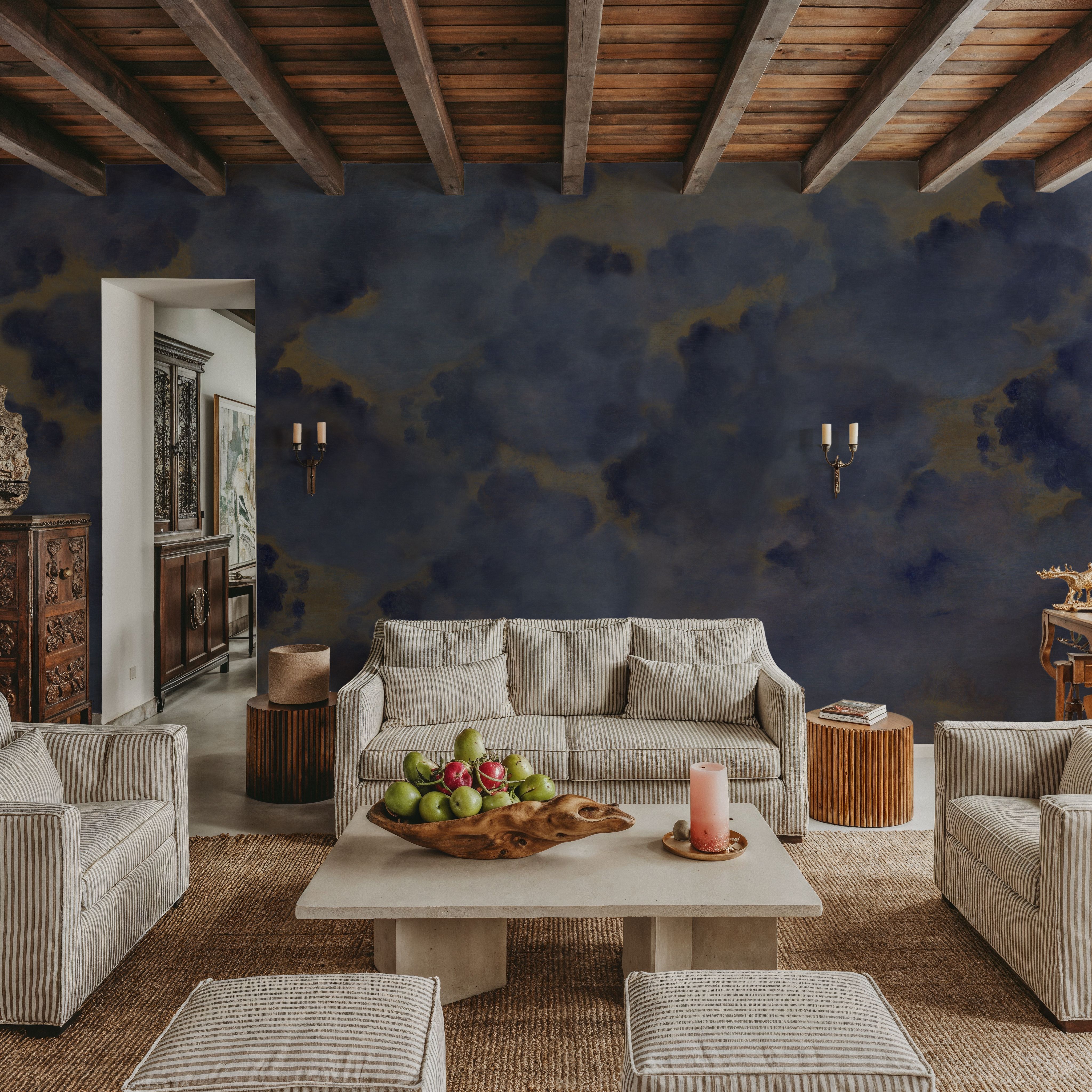 Painted Dreamy Clouds, Indigo