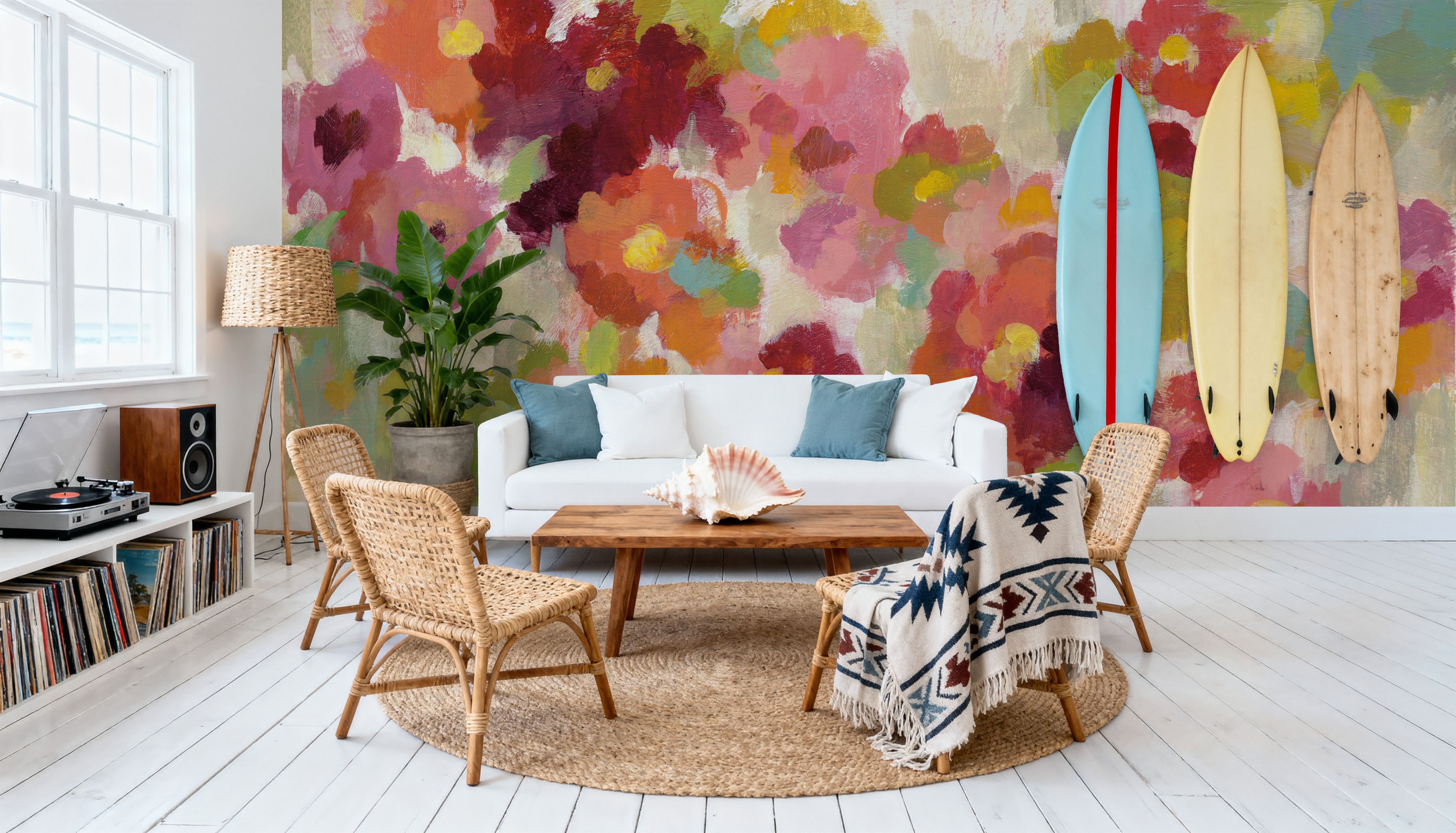 Coral and Emerald Garden I, Wallpaper