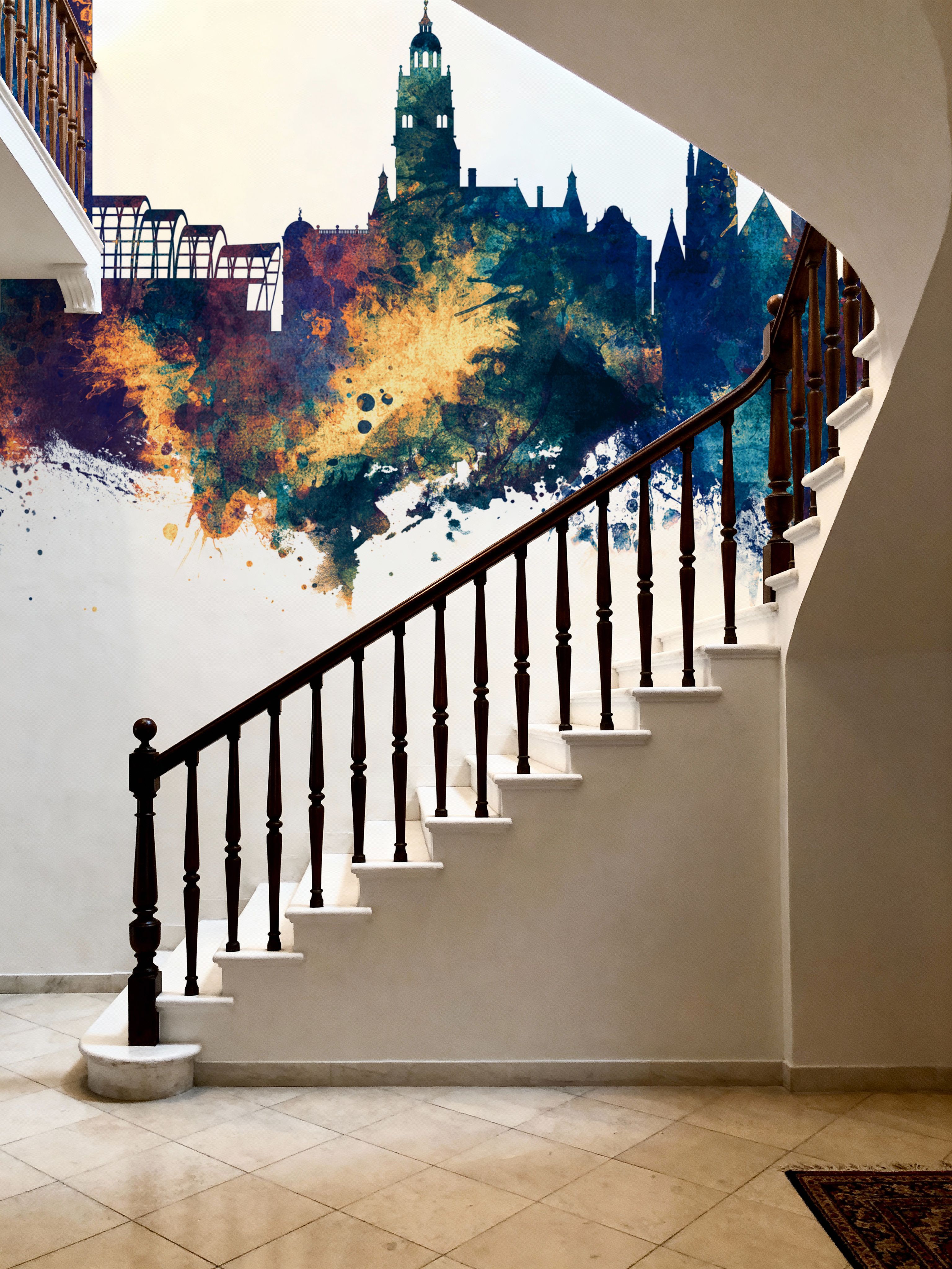 Sheffield England Skyline Blue & Bronze