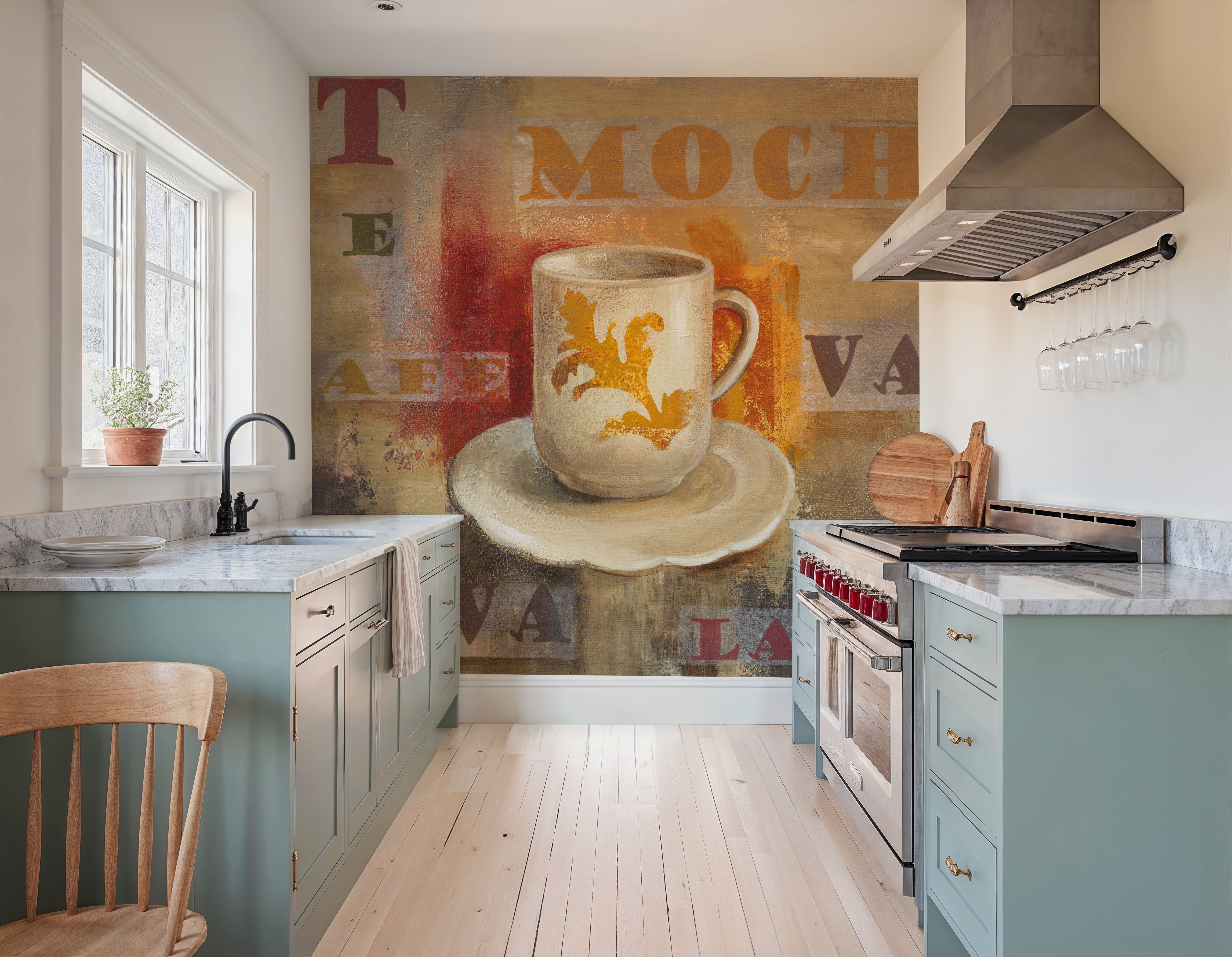 Wall Mural - Urban Cafe II - Food & Drink mural wallpaper - Offices - Wallism US - Premium, Textured or Peel & Stick