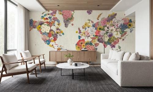Botanical Floral Map Light