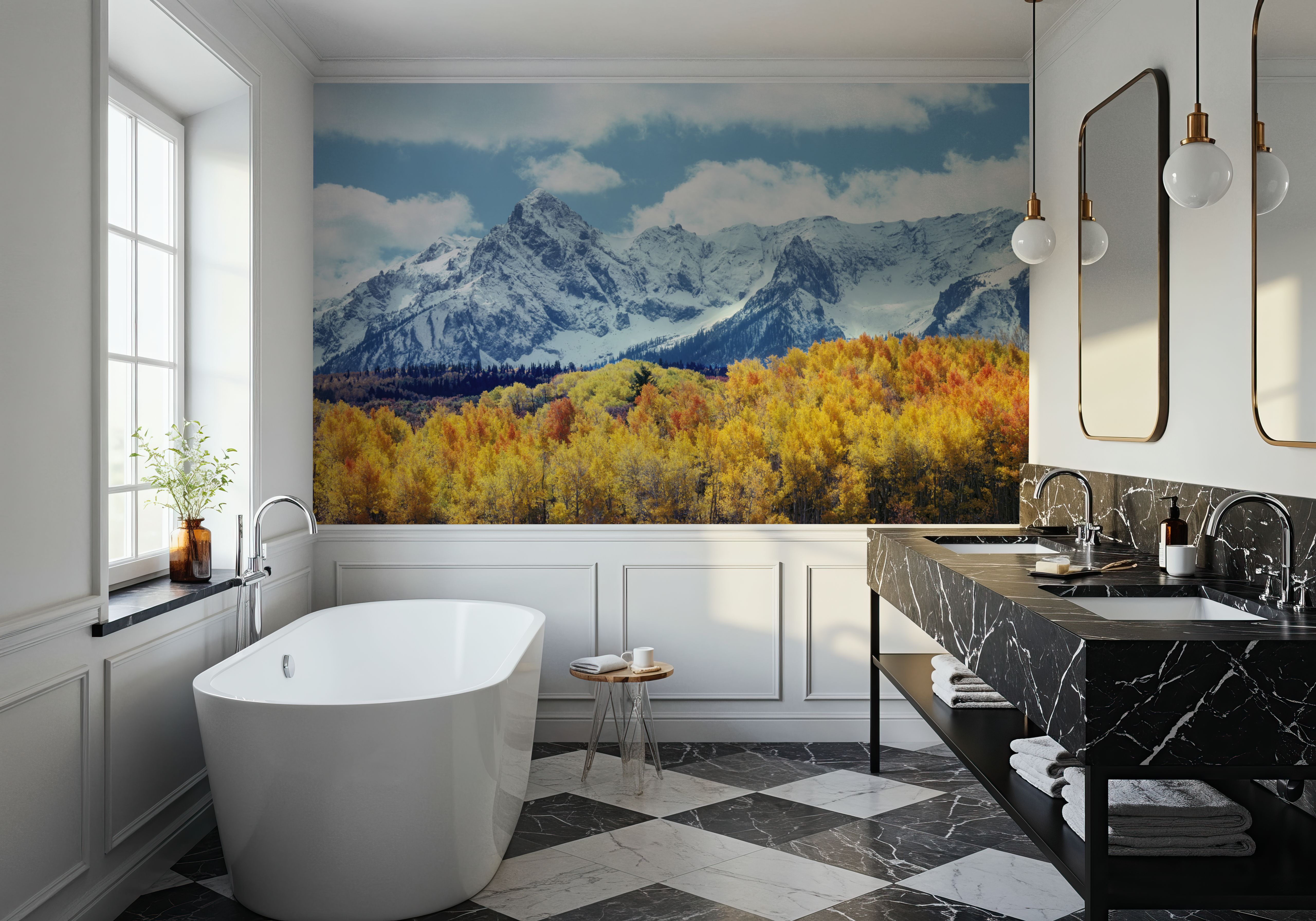 Misty Autumn Peaks Blue