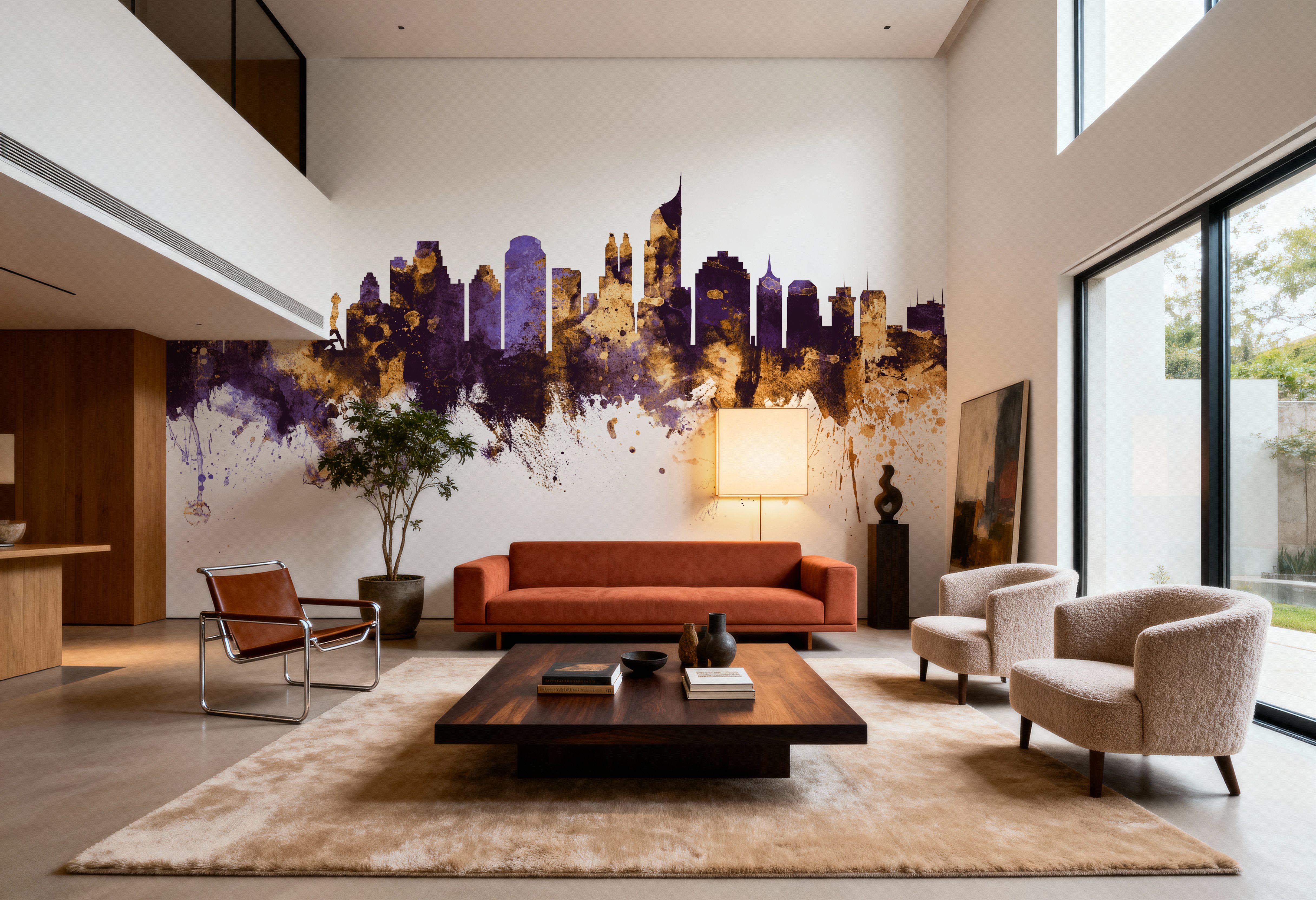 Jakarta Skyline Indonesia Purple & Gold