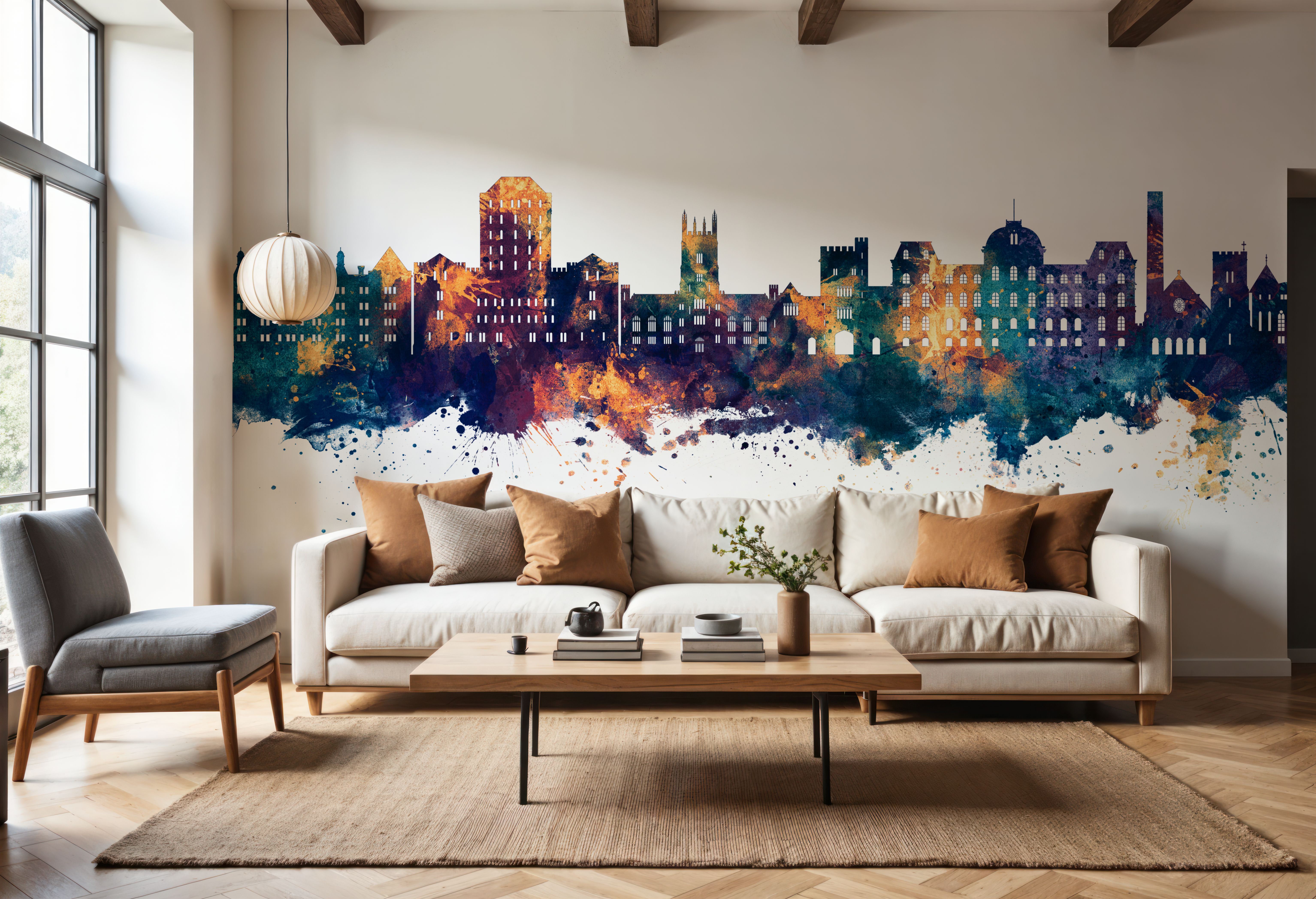 Poughkeepsie New York Skyline Blue & Bronze