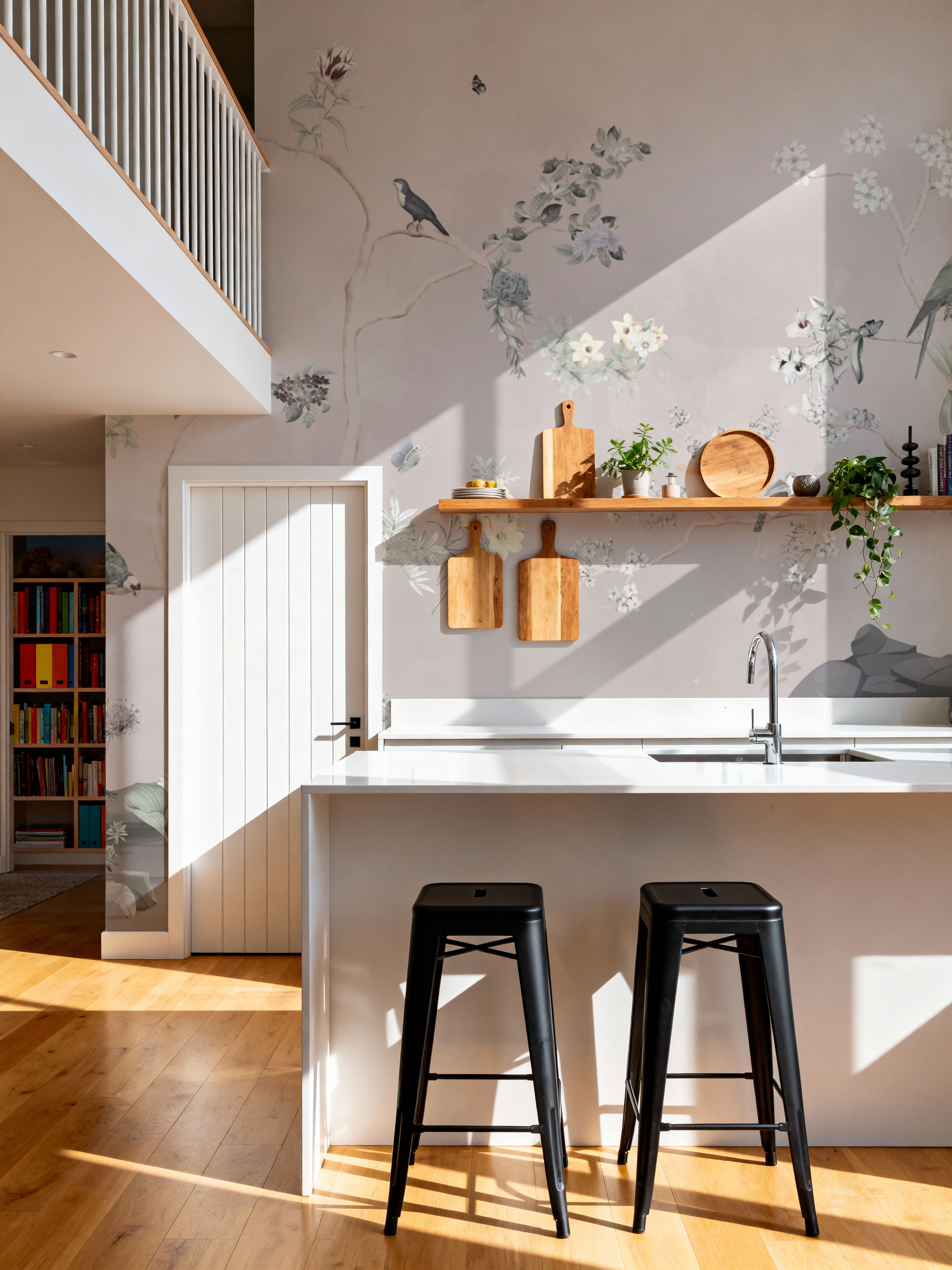 Birds in the Garden Light Gray