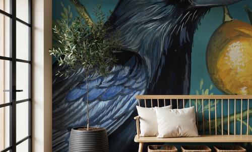 Crow With Lemon Backdrop