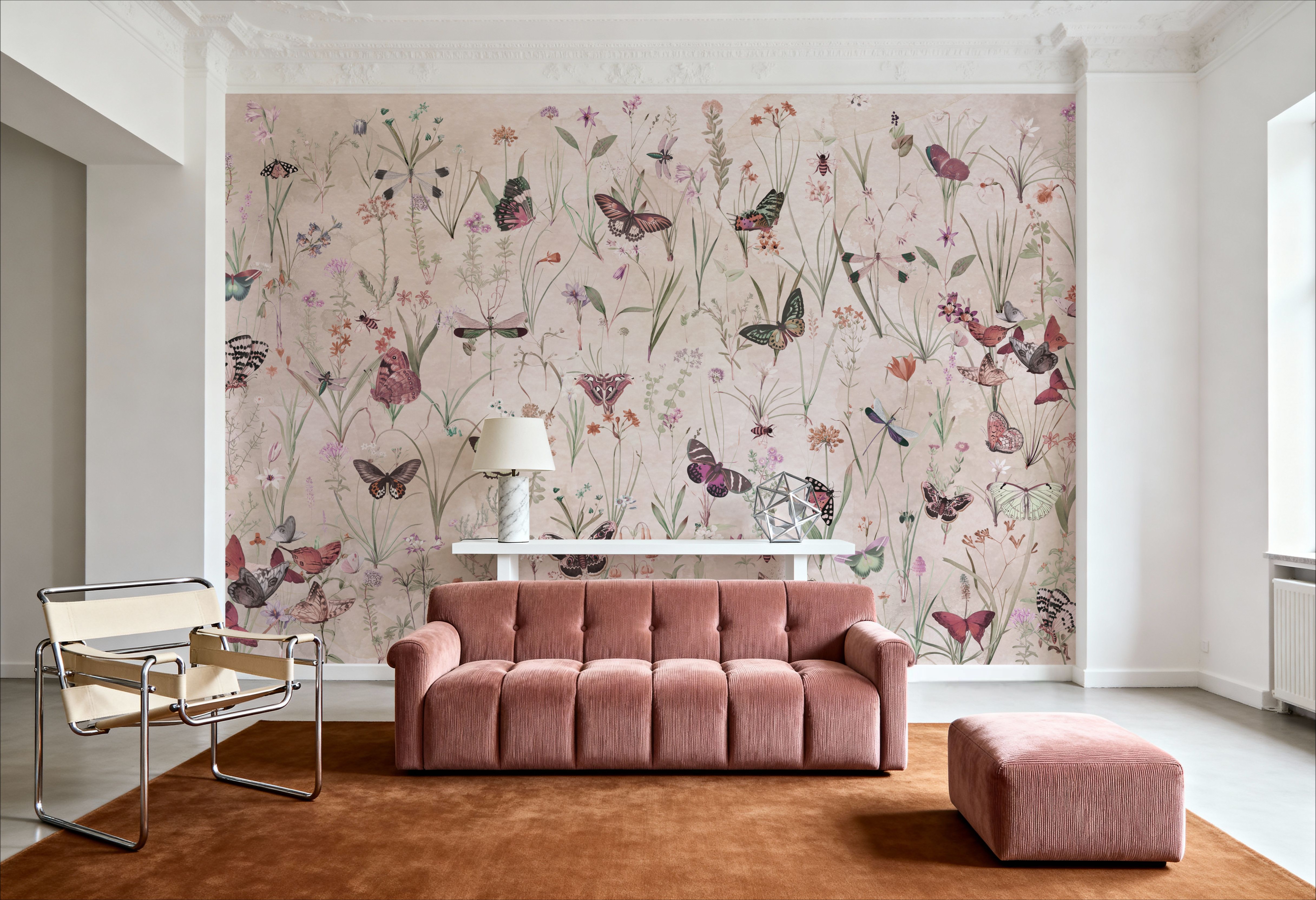 Herbals and Butterflies Beige