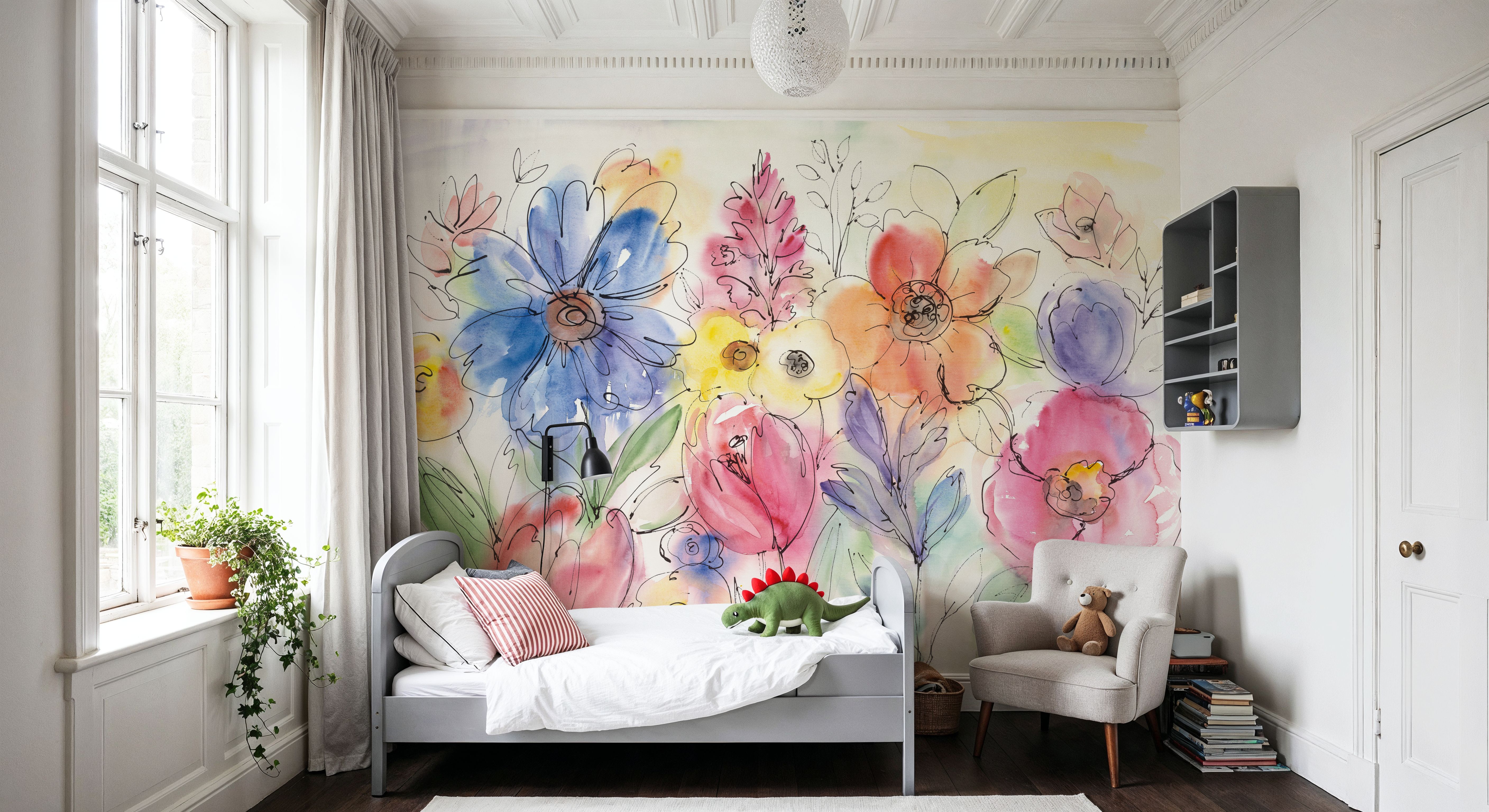 Bright Aquarelle Flowers