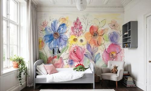 Bright Aquarelle Flowers