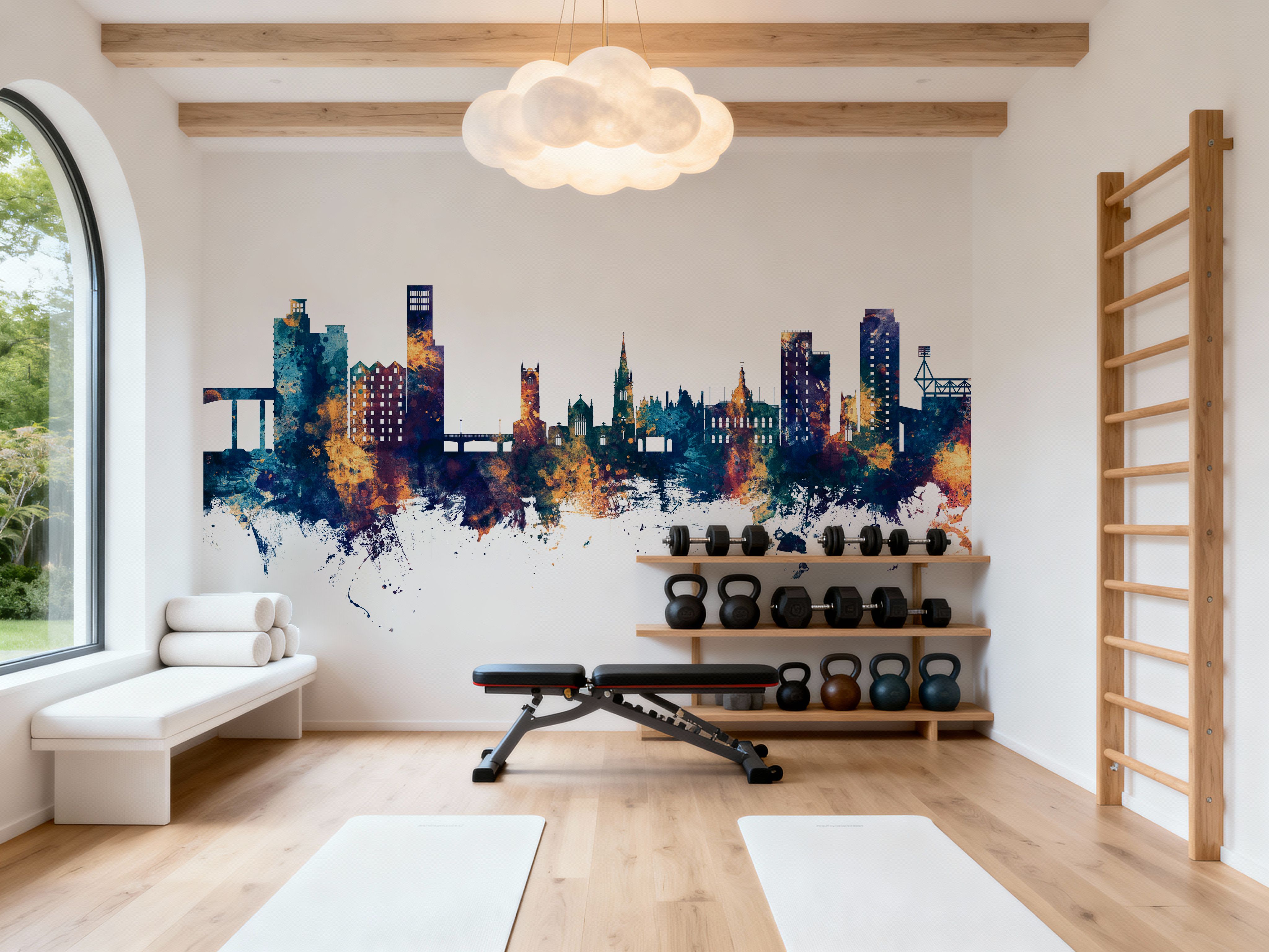 Ipswich England Skyline Blue & Bronze