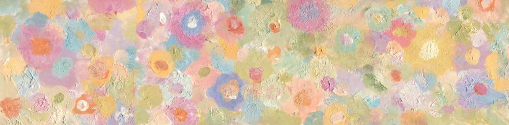 Happy Oil Painted Flowers, Warm Pink