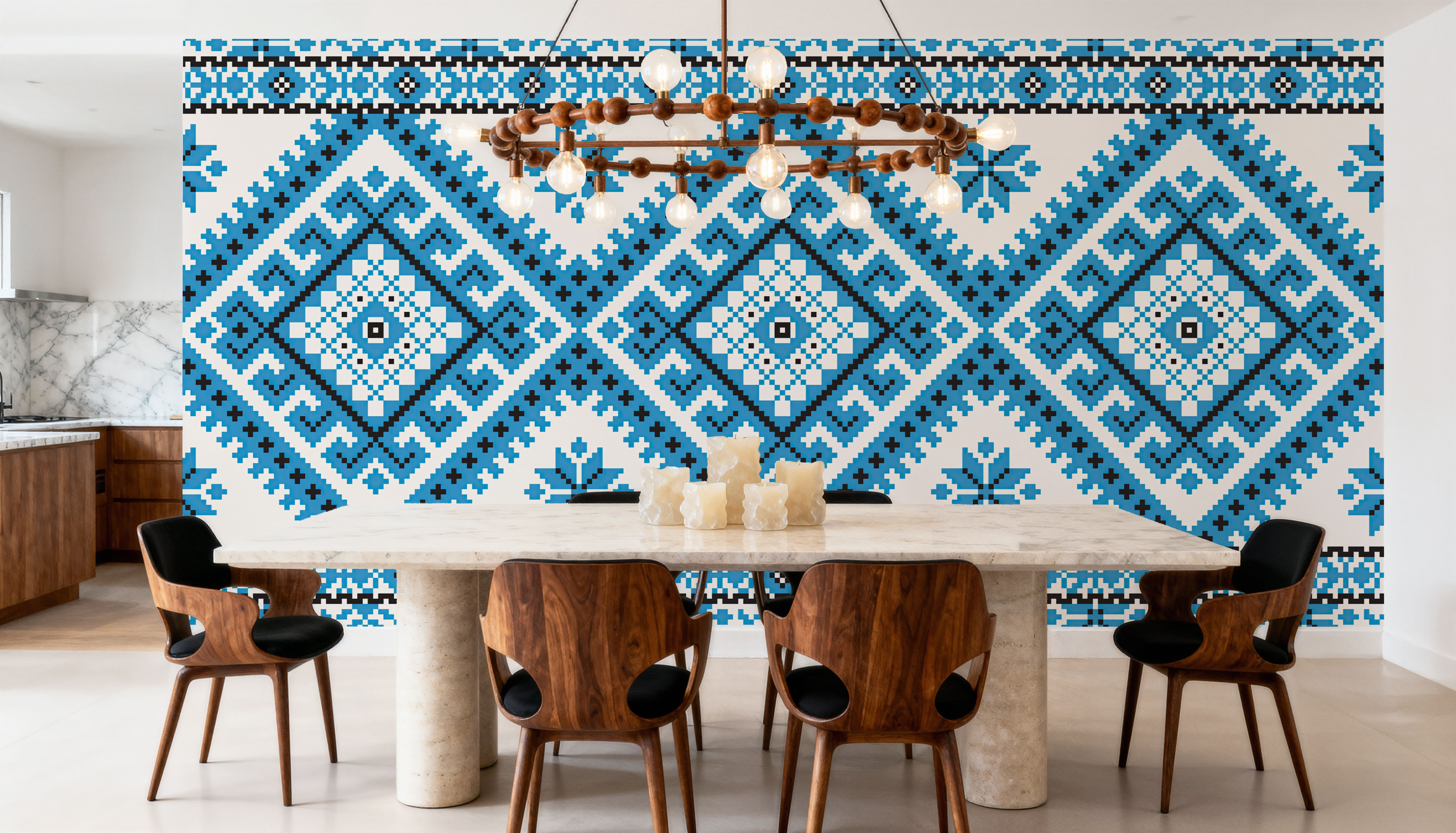 Pixel Embroidery Blue