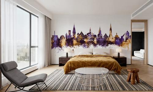Lüneburg Germany Skyline Purple & Gold
