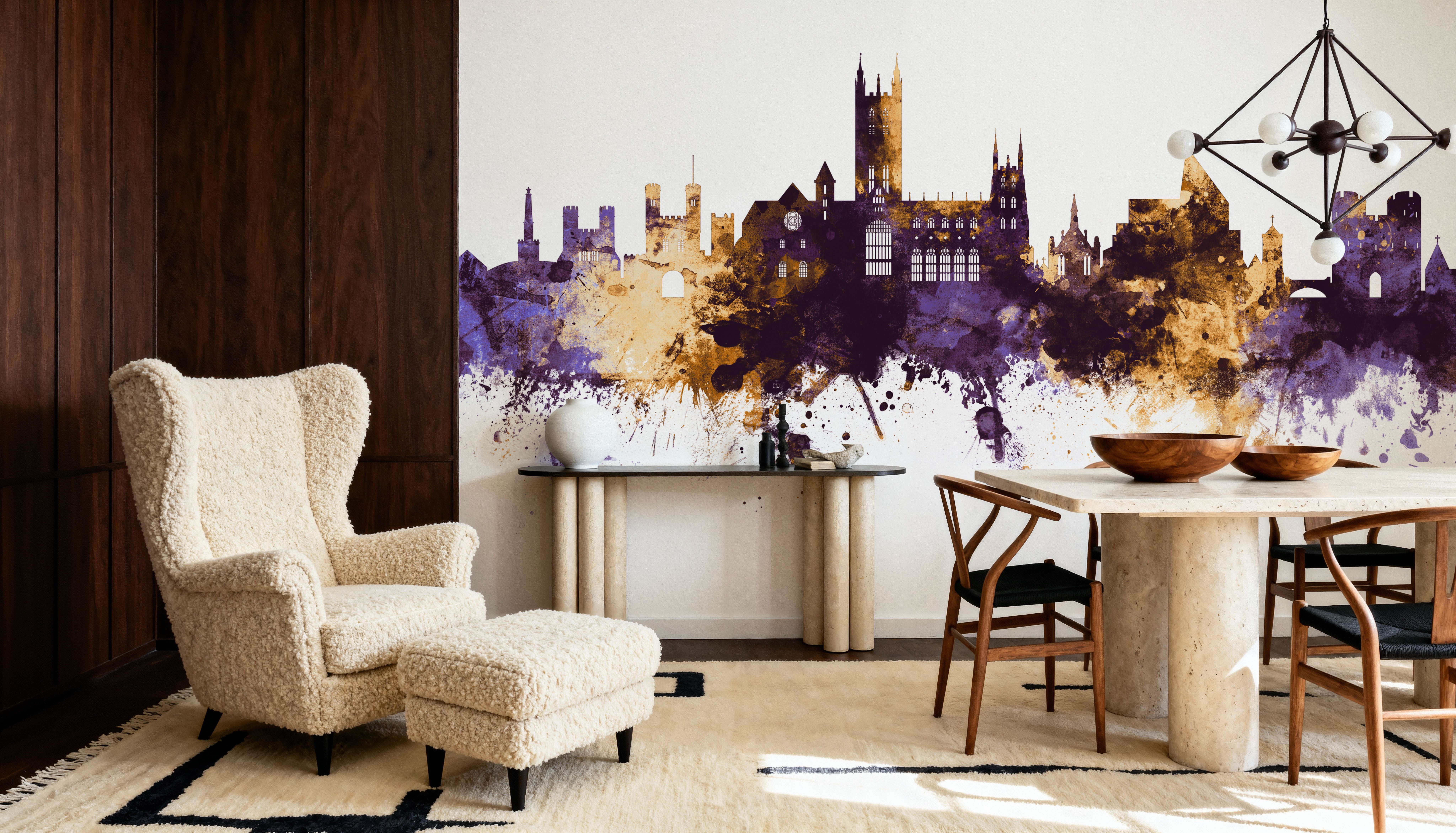 Canterbury England Skyline Purple & Gold