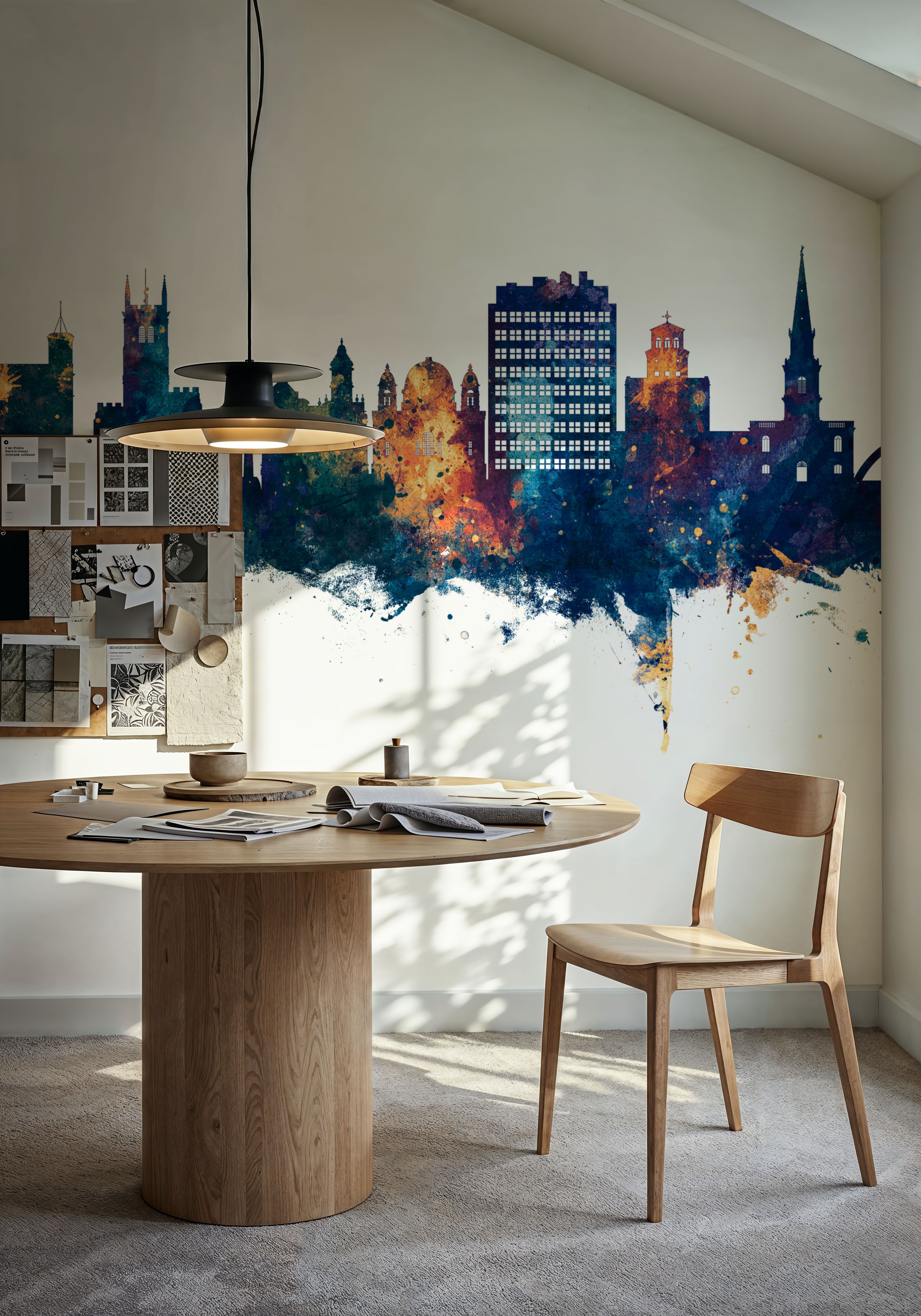 Wolverhampton England Skyline Blue & Bronze