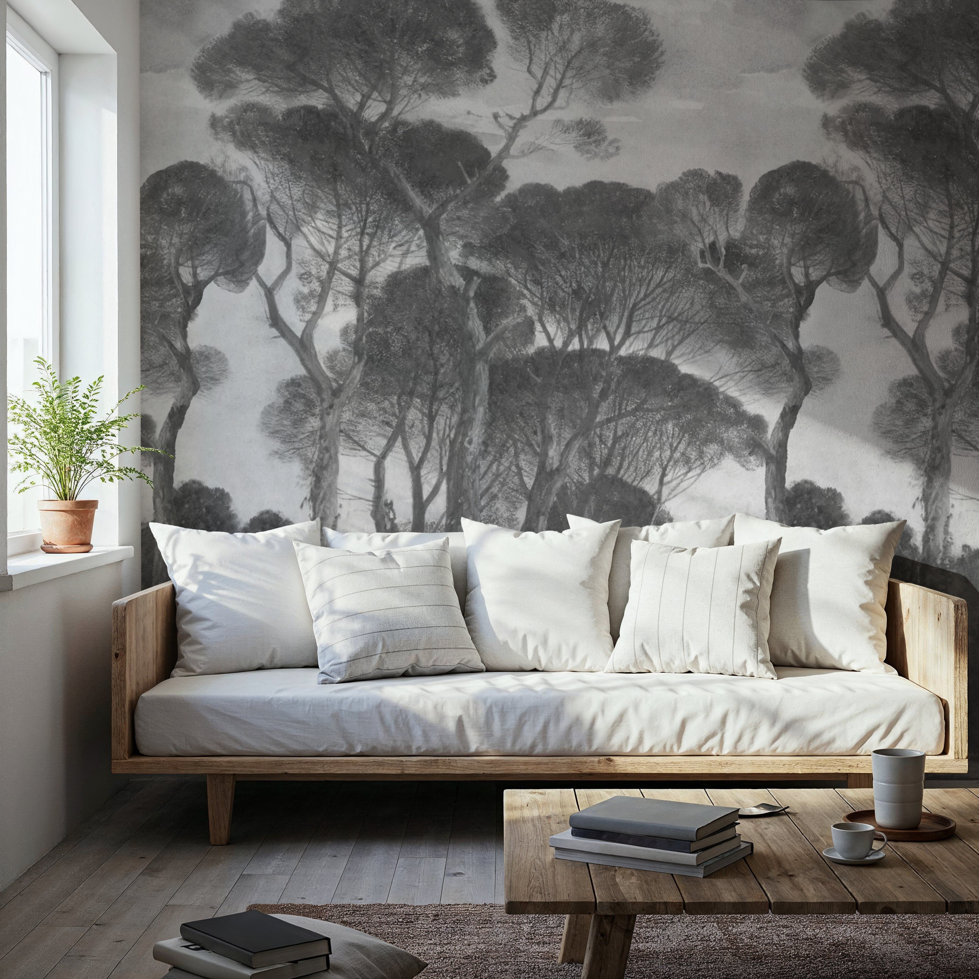 Umbrella Pines Landscape, Gray