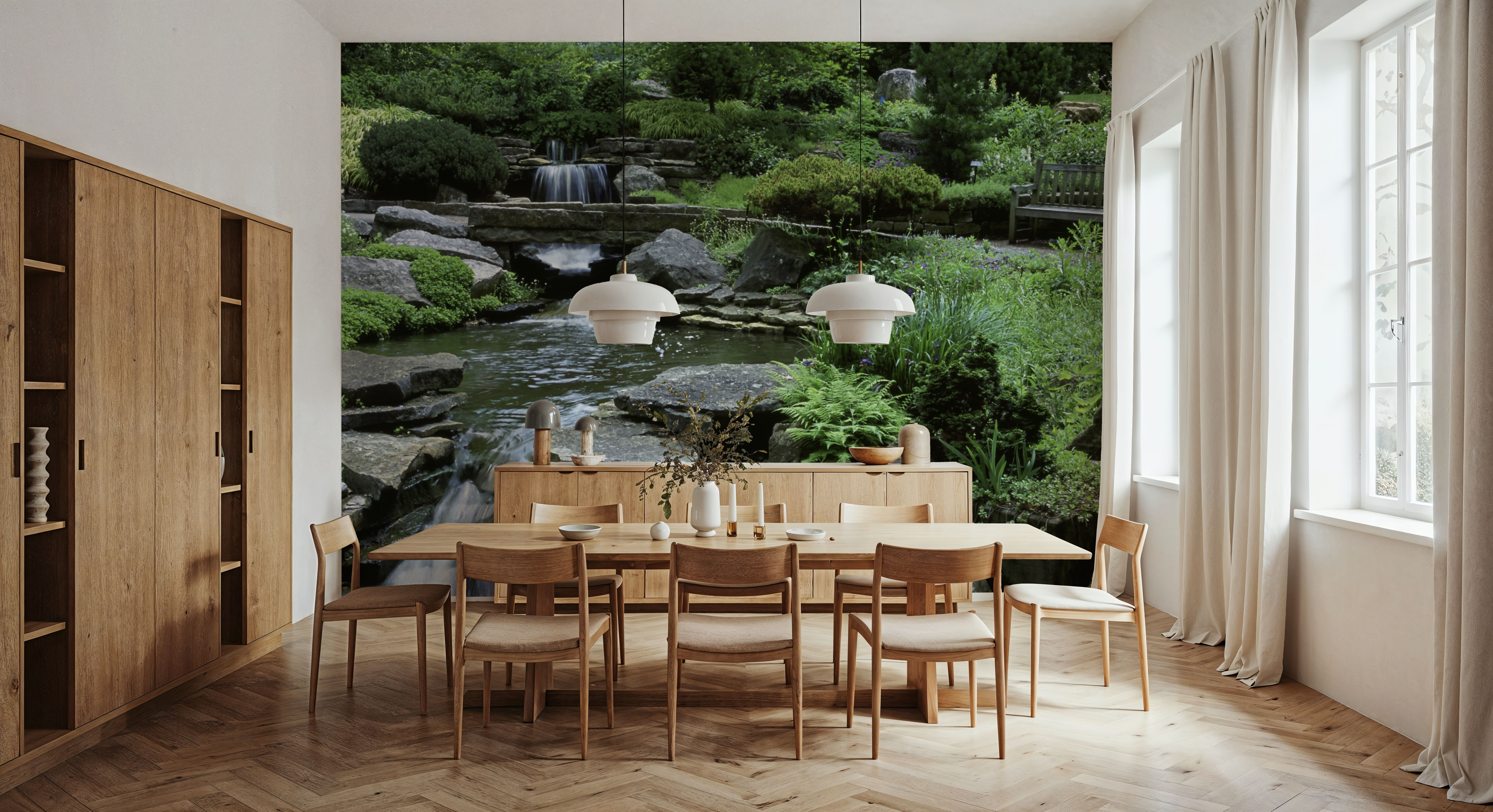 Tranquil Garden Cascade, Papel pintado